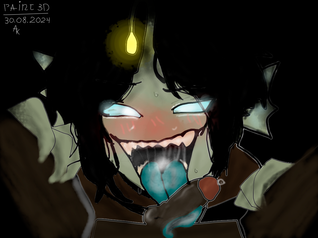 2boys black_hair blowjob blue_eyes blush clothed clothed_blowjob cum duo duo_focus eyes femboy fish gay glowing_eyes long_tongue male merfolk merman monster monster_boy non-human penis pressure_(roblox) roblox sebastian_solace sharp_teeth yao