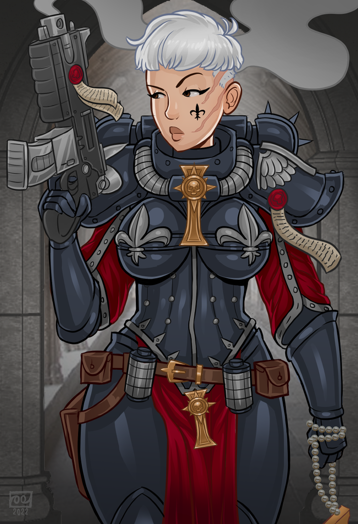 1girls adepta_sororitas alternate_version_available female imperium_of_man monolithic-sloth power_armor purity_seal sister_of_battle warhammer_(franchise) warhammer_40k