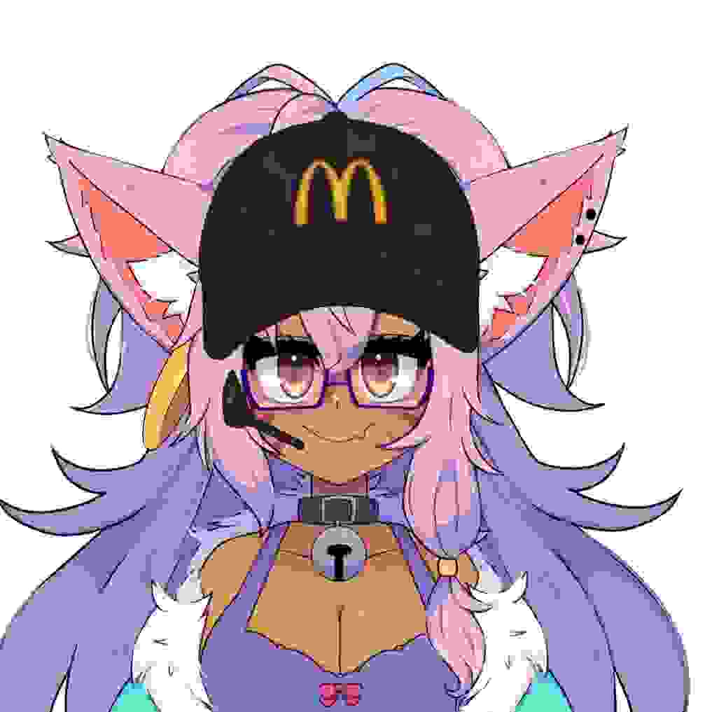 big_breasts breasts cleavage dark_skin dark_skinned_female female furry huge_breasts marysquid mcdonald's mcdonald's_employee