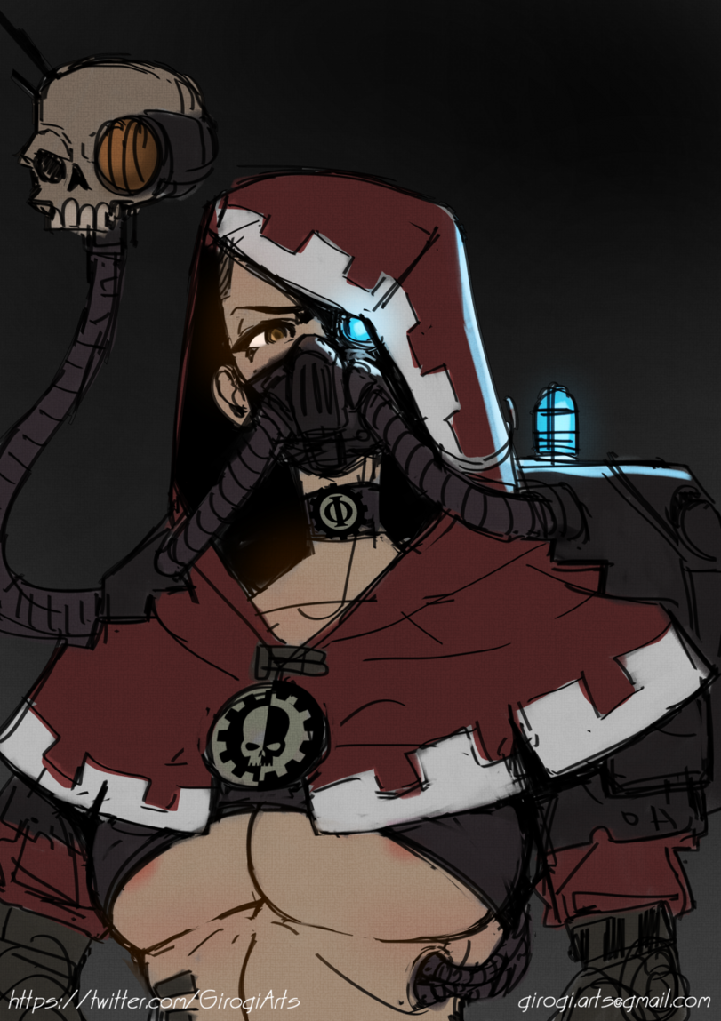 1girls adeptus_mechanicus chocker female girogi imperium_of_man servo-skull techpriest warhammer_(franchise) warhammer_40k