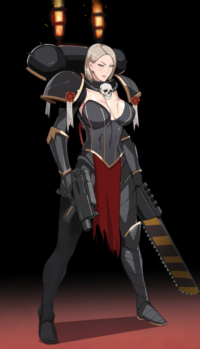 1girls adepta_sororitas female imperium_of_man mikazuki_shigure power_armor purity_seal sister_of_battle solo solo_female tagme_(artist) warhammer_(franchise) warhammer_40k white_hair