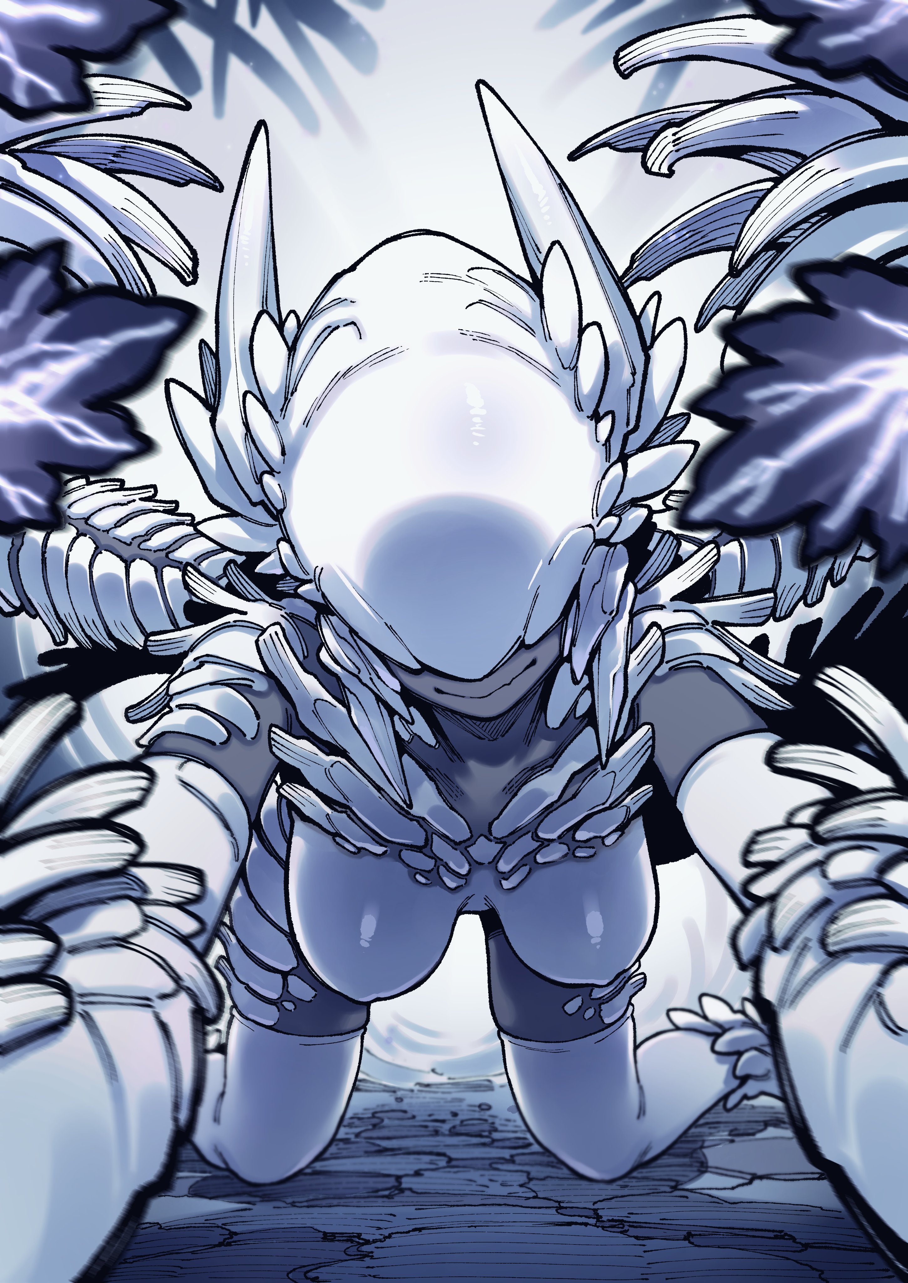 1girls, breasts, dragon girl, female, humanized, karasu chan, leaning forward, light skin, light-skinned female, looking at viewer, medium breasts, monster hunter, monster hunter wilds, pale skin, pale-skinned female, pov, scales, zoh shia