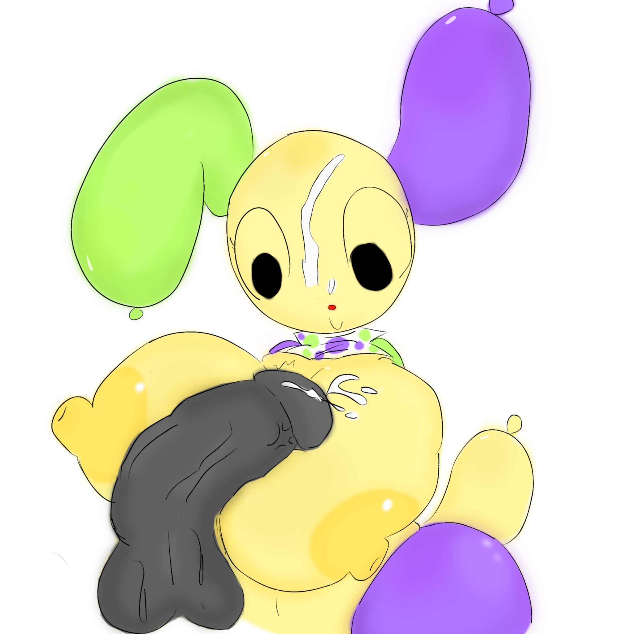 big penis, blot (dandy's world), breasts, dandy's world, female, looey (dandy's world), male, penis, titjob