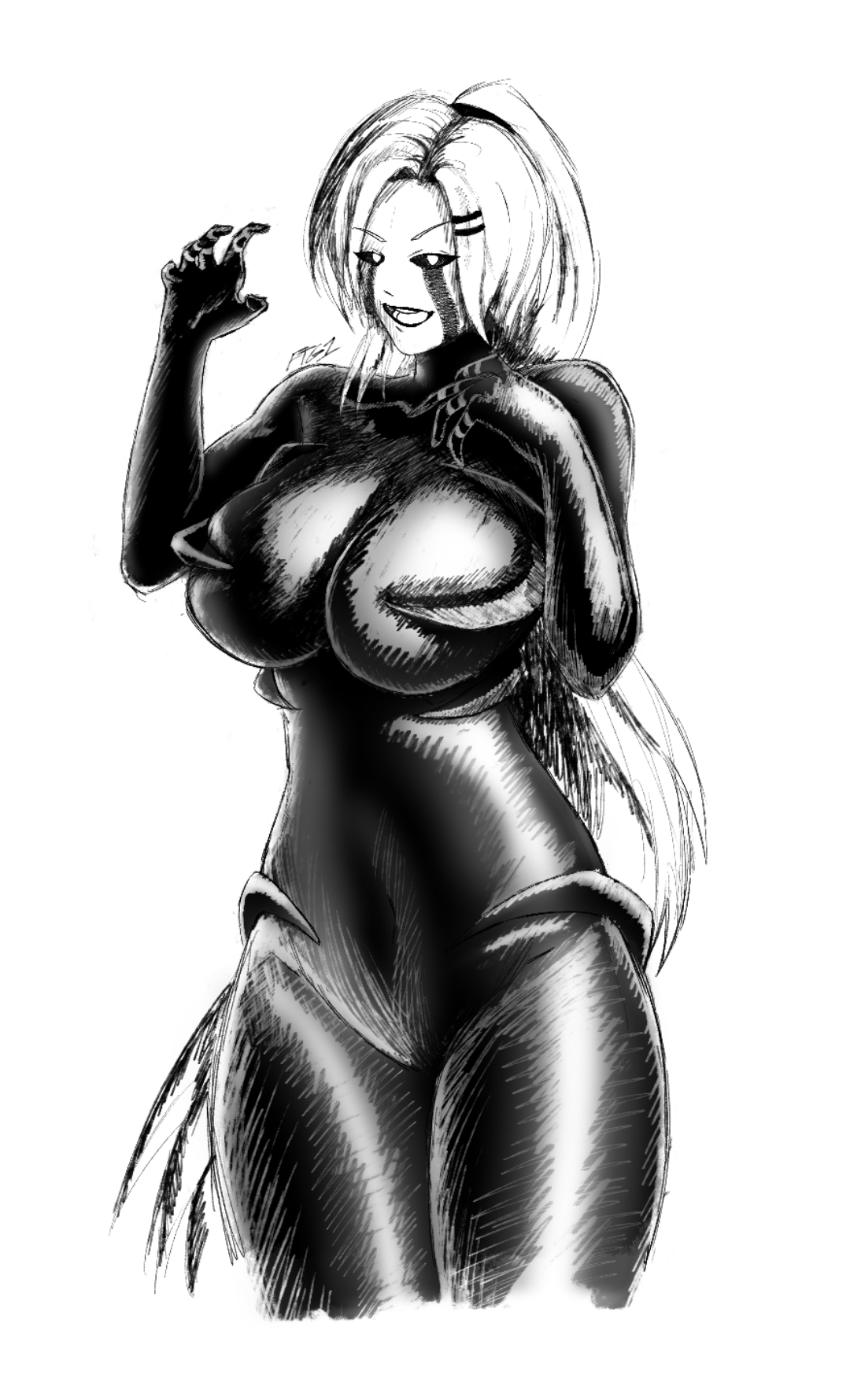 1girls, breasts, female, female only, five nights at freddy's, five nights at freddy's 4, five nights in anime, fnia, marionette (fnaf), nightmare, nightmare waifu, nightmarionne, puppet (fnaf), puppet (fnia), rule 63, smiling at viewer, smug, solo, tagme, thick thighs, thighs, white pupils