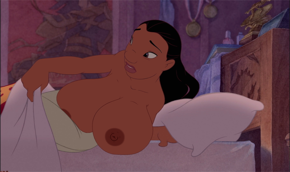 accurate_art_style big_breasts breasts dark-skinned_female dark_skin disney edit huge_breasts lilo_and_stitch nani_pelekai nipples poivoit screenshot screenshot_edit tagme