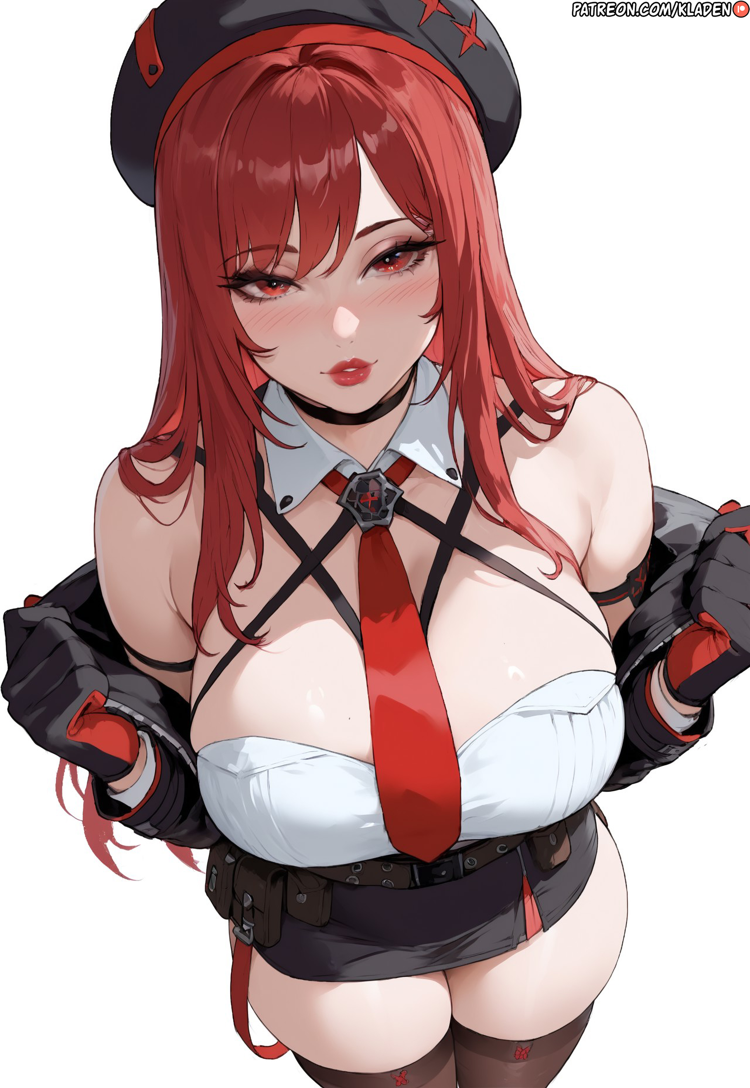 1girls, ai generated, asian, asian female, ass, ass bigger than head, bangs, bare shoulders, belt, belt pouch, big ass, big breasts, big butt, big hips, big thighs, bimbo, bimbo body, blush, breast focus, breasts, breasts bigger than head, busty, child bearing hips, choker, closed mouth, clothes pull, clothing, collarbone, criss-cross halter, curvaceous, curvy body, curvy female, curvy figure, curvy hips, cute, cute face, detached collar, eyelashes, female, female only, fit, fit female, from above, front view, full body, giant breasts, gloves, goddess of victory: nikke, high-angle view, hips, hourglass figure, huge breasts, huge thighs, inviting, kladen, kladenart, large breasts, large thighs, legwear, light skin, light-skinned female, lipstick, long hair, looking at viewer, mature female, milf, mommy, necktie, necktie between breasts, off shoulder, pale skin, pale-skinned female, parted lips, presenting, presenting breasts, puffy lips, rapi (nikke), rapi (red hood) (nikke), red eyes, red hair, seductive, seductive eyes, seductive look, seductive pose, shiny skin, shirt, simple background, skin tight, skindentation, skirt, solo, solo female, solo focus, stable diffusion, standing, taking clothes off, thick, thick ass, thick hips, thick thighs, thighhighs, tight fit, voluptuous, voluptuous female, white background, wide ass, wide hips, wide sleeves, wide thighs
