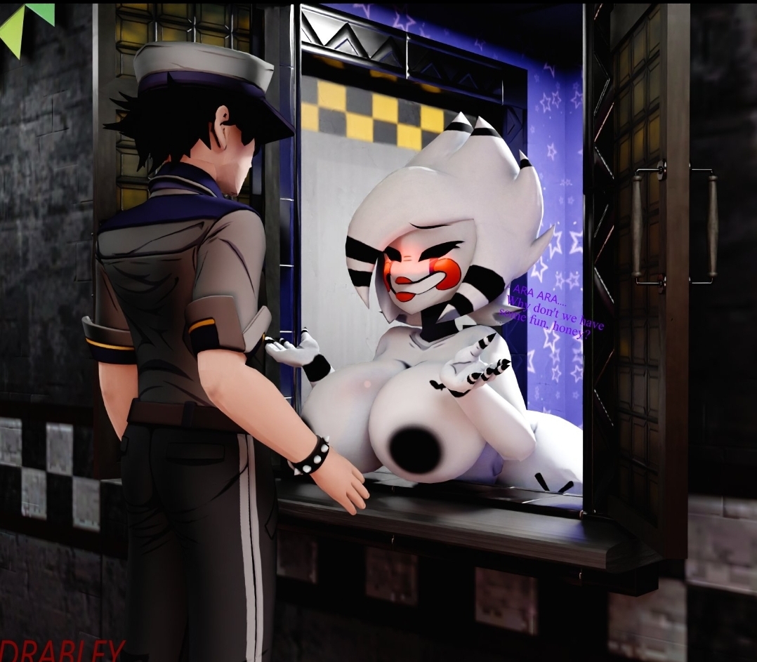 1girls, 3d, 3d (artwork), boobs out, breasts, cryptiacurves, fazclaire's nightclub, female, five nights at freddy's, fredina's nightclub, male, marie (cally3d), marionette (fnaf), nipples, nude, puppet (fnaf), signature, tagme, taller female, thick thighs, thighs, white hair, white skin