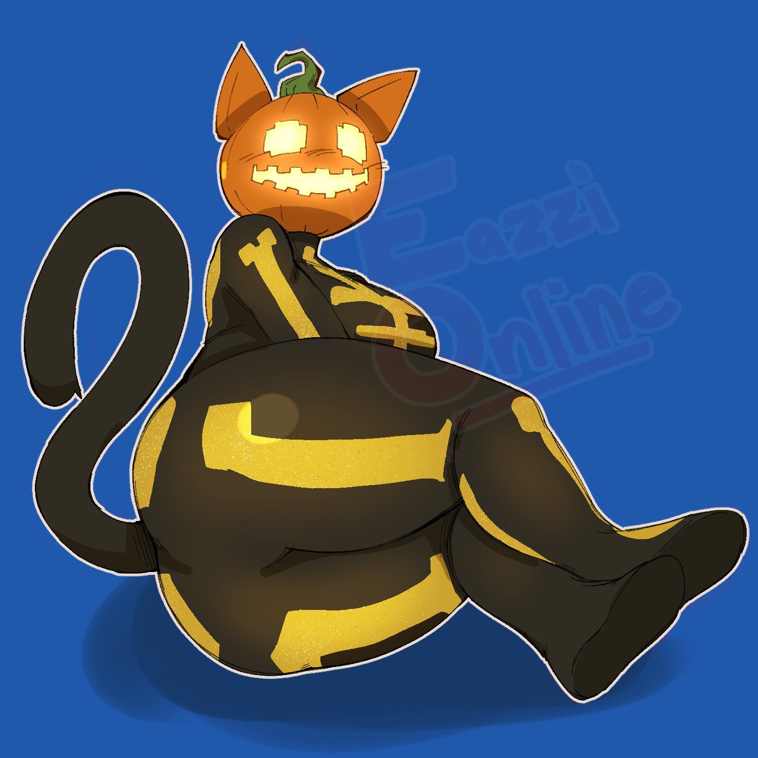 ass, ass focus, breasts, cat tail, catgirl, curvy, curvy figure, eazzionline, feet crossed, female, fortnite, fortnite: battle royale, large breasts, pumpkin head, skin tight, skinsuit, spice (fortnite), thick ass, thick thighs