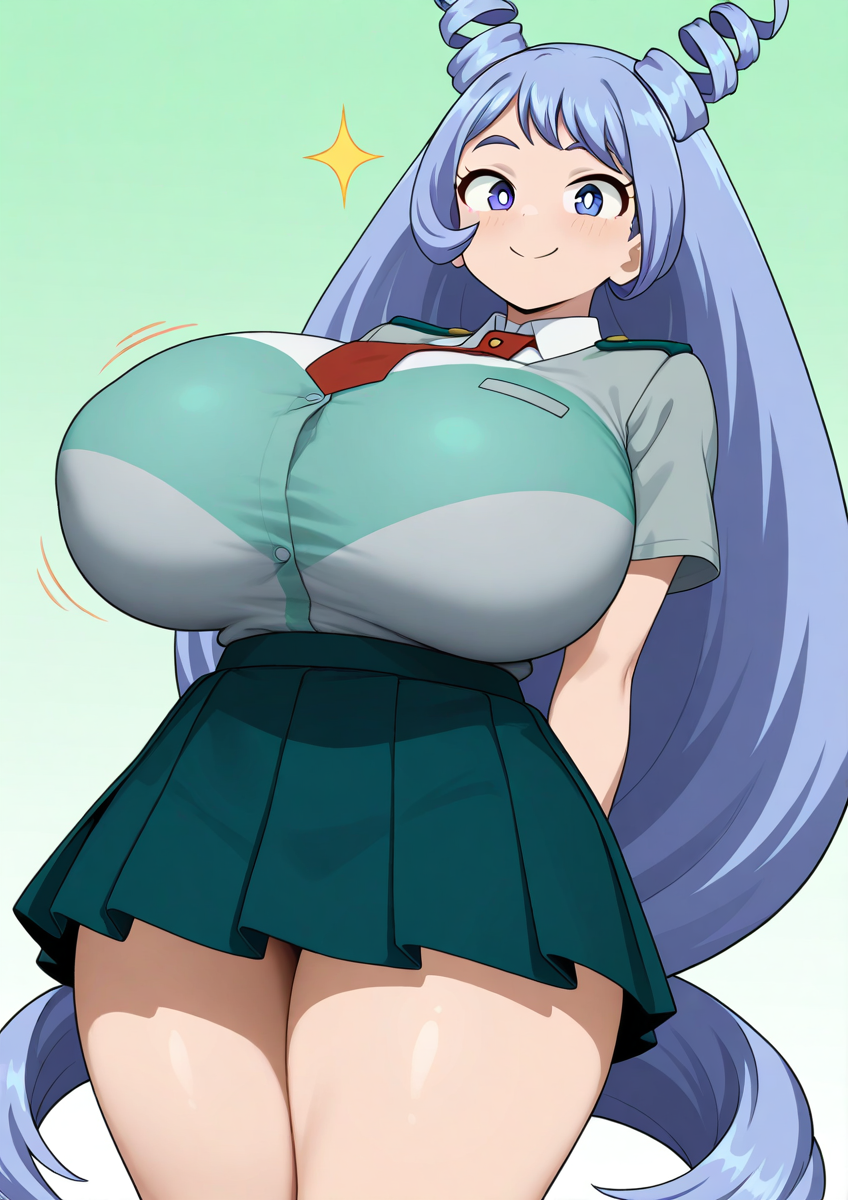 ai_generated blue_hair hadou_nejire large_breasts long_hair my_hero_academia nejire_hado