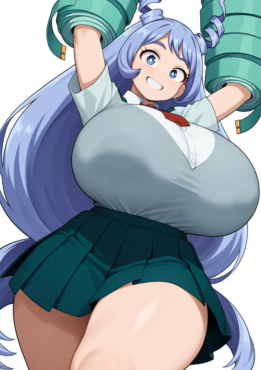 ai_generated blue_hair hadou_nejire large_breasts long_hair my_hero_academia nejire_hado