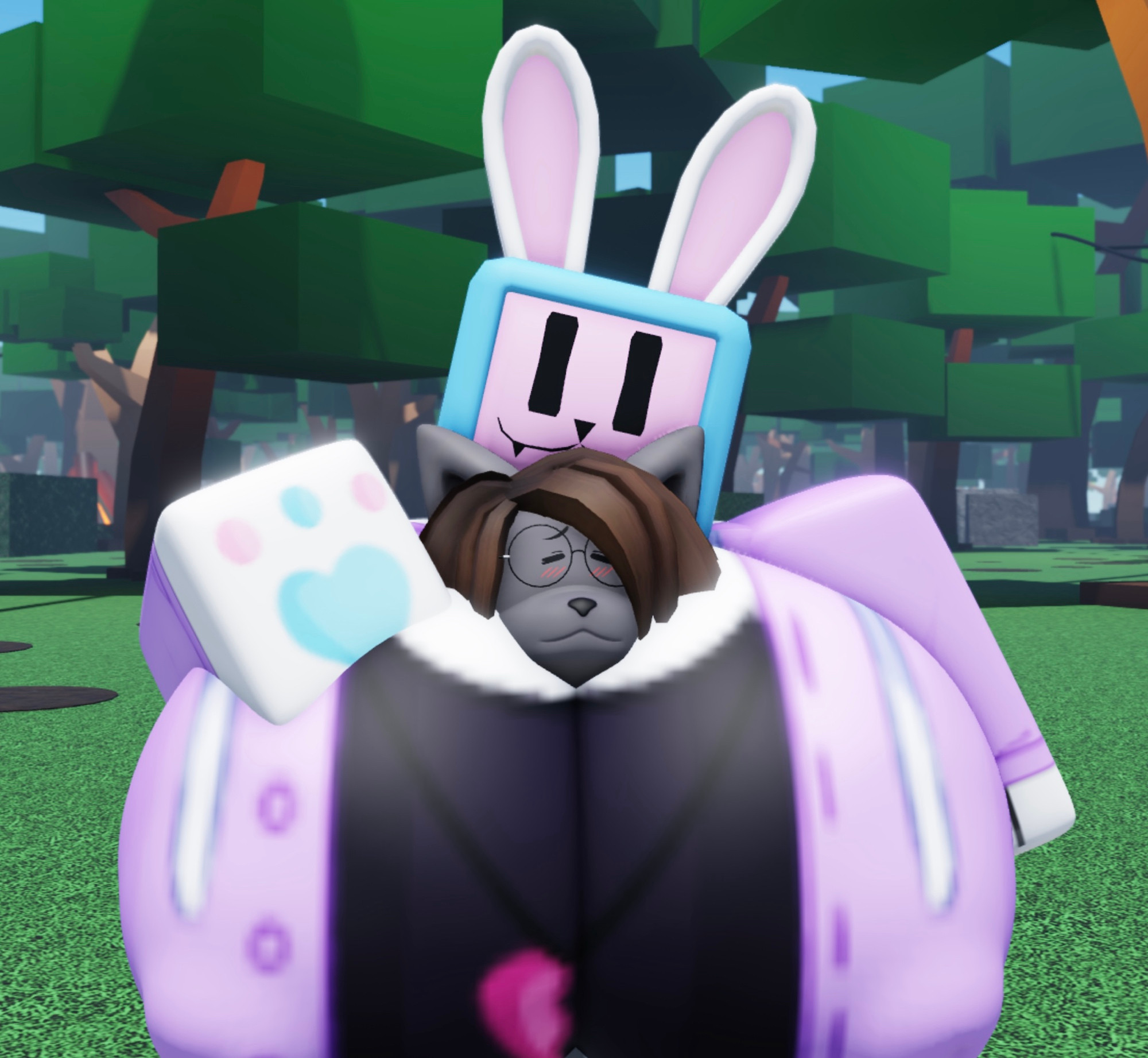 3d, big breasts, bradythewwefan, breasts, cleavage, female, furry, huge breasts, hyper breasts, melanie (regretevator), regretevator, ribbons (bradythewwefan), roblox, roblox game, robloxian, tagme, thick thighs, wide hips