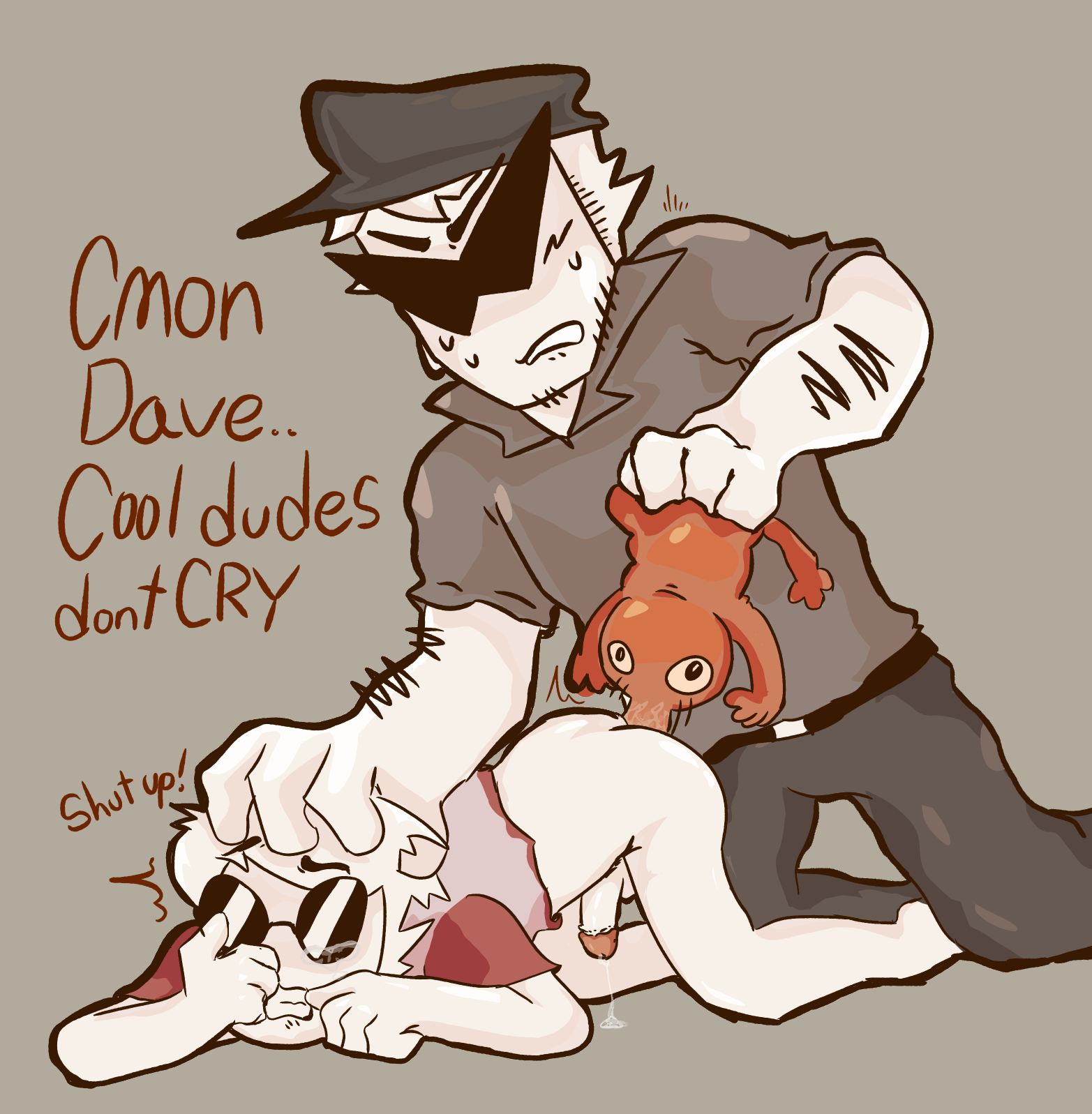 bro strider, brothers, dave strider, forced, gay, hat, homestuck, incest, male, male only, male/male, rape, redaacted, self upload, smuppets, sunglasses, yaoi