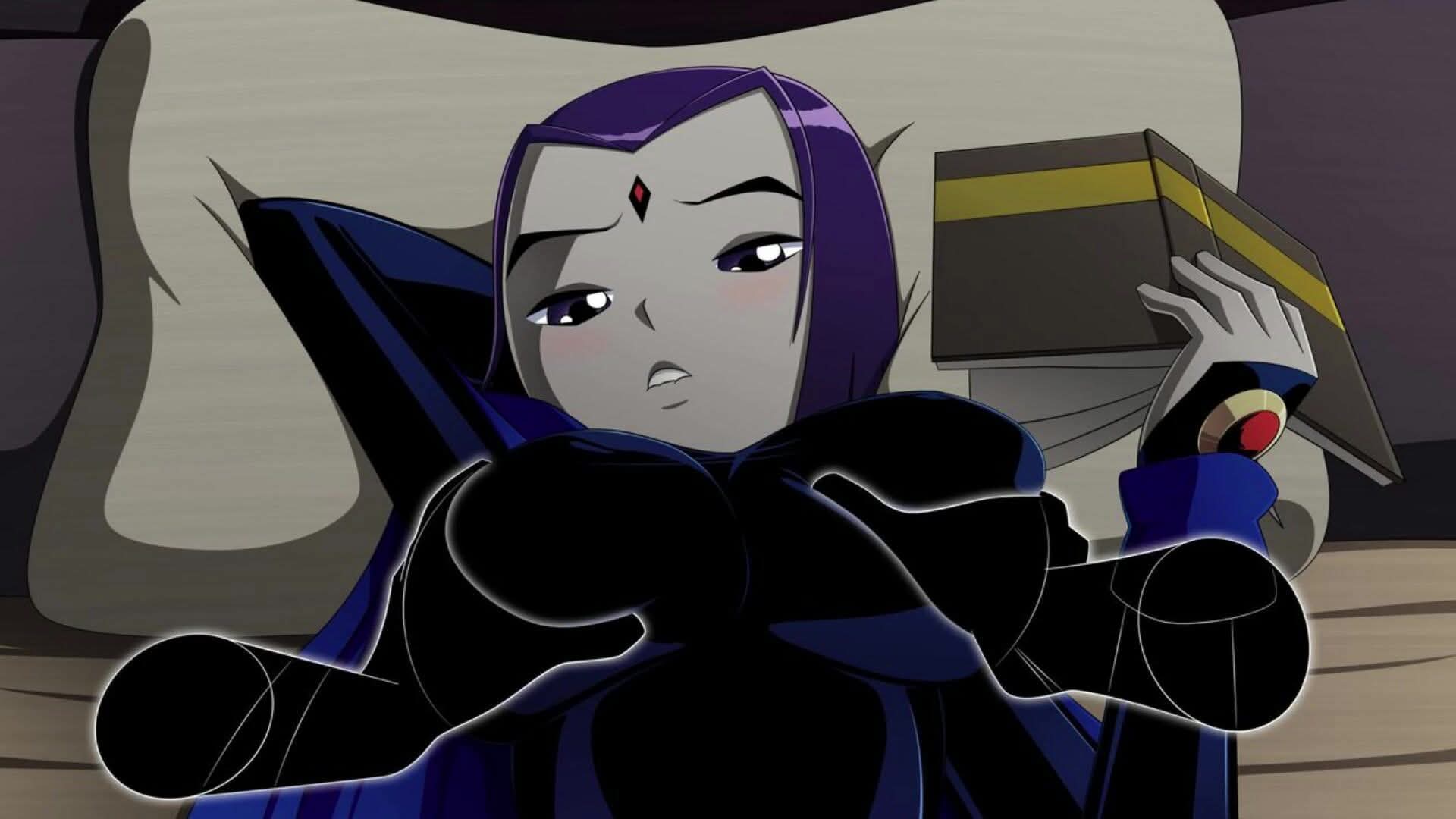ass, big ass, big breasts, breasts, female, purple hair, raven, raven (dc)