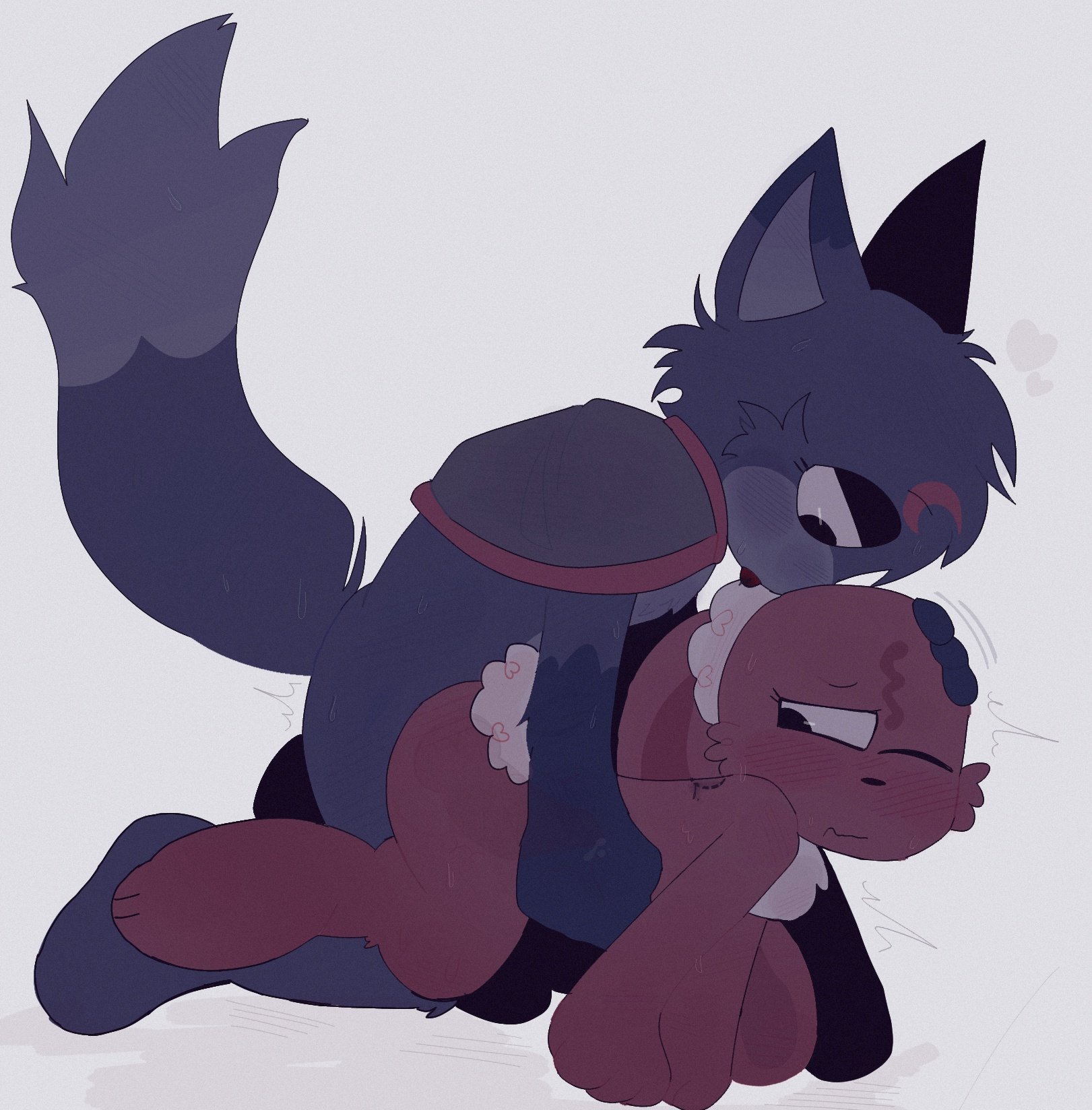 anthro, cloudyhehe, cocoa (dandy's world), dandy's world, eclipse (dandy's world), female, furry, futa on female, futanari, hickey marks, intersex, knot, knotting, penetration, rough sex