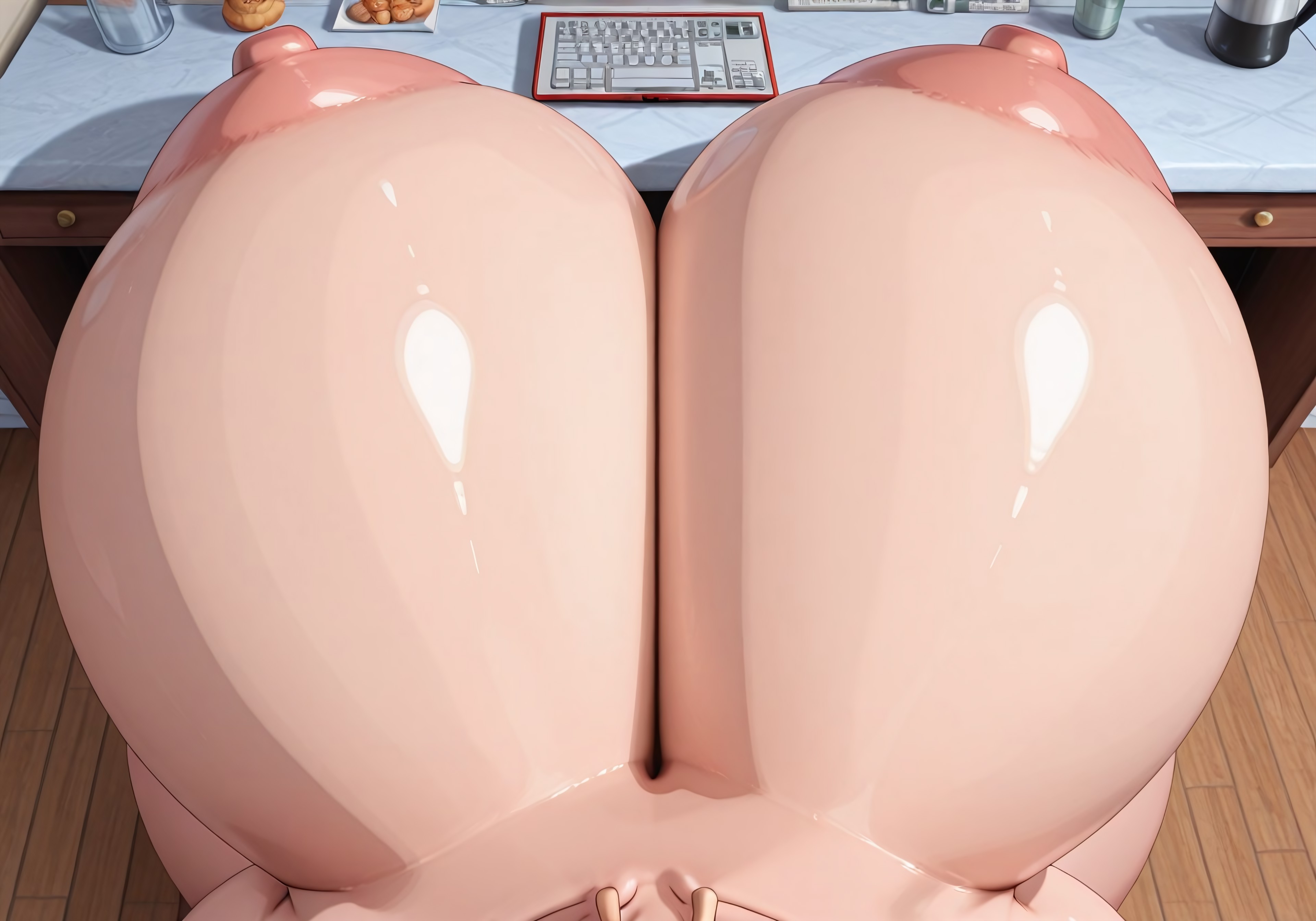 ai generated, big breasts, bimbo, bimbofication, breast focus, breasts, female, female only, female pov, first person view, gigantic breasts, gooner dimension, goonette, huge breasts, hyper breasts, massive areolae, massive breasts, puffy nipples, solo, solo female