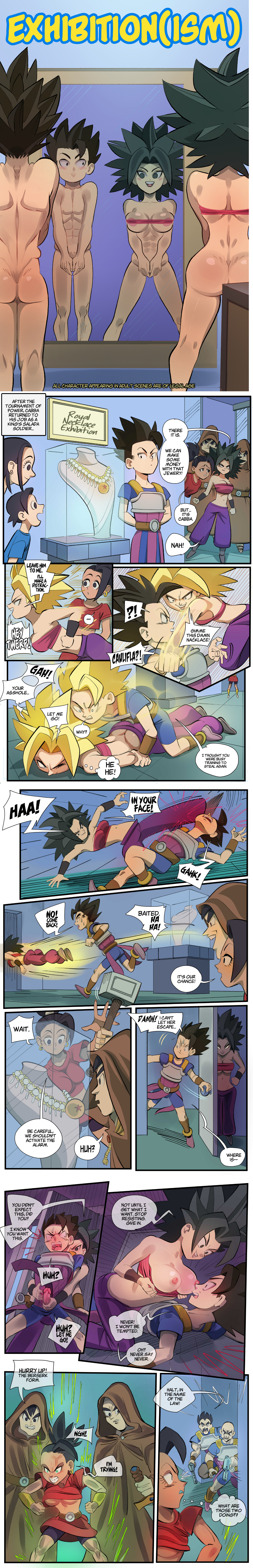 cabba, caulifla, comic, dragon ball, dragon ball super, exhibitionism, manga, pumaherder, story