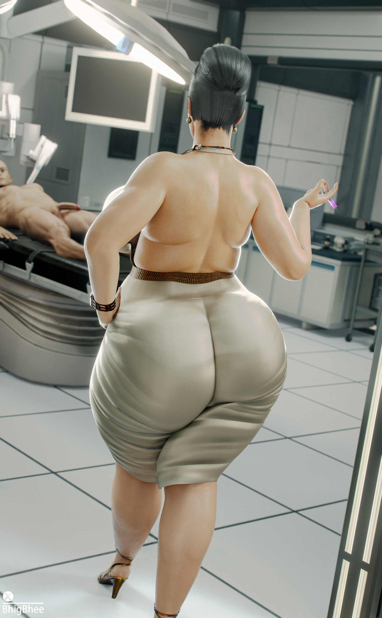 1boy, 1girls, 3d, back rolls, bhigbhee, big ass, big breasts, breasts, dat ass, excella gionne, fat ass, female, huge breasts, imminent sex, male, resident evil, resident evil 5, thick ass, thick thighs