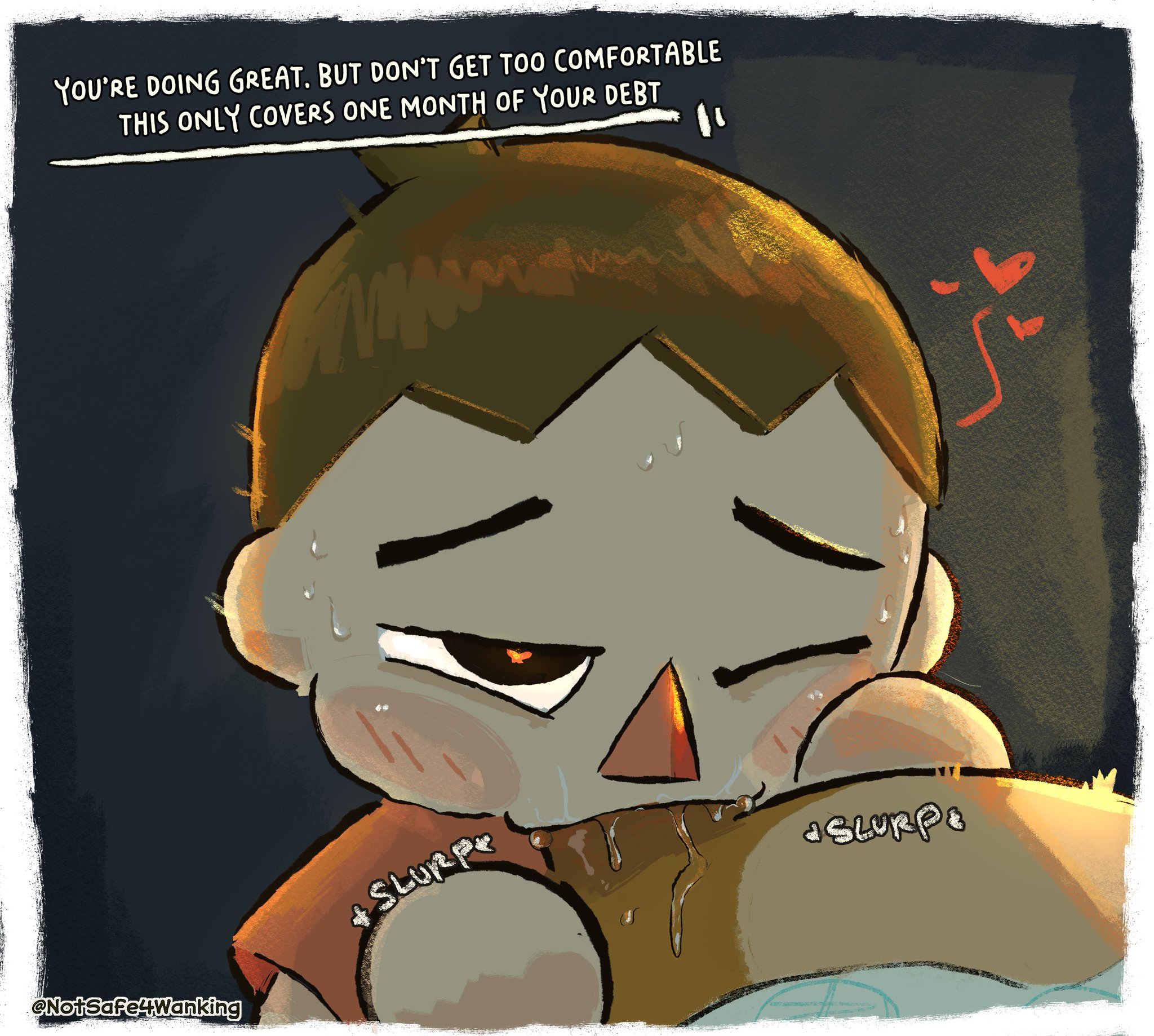 2025, 2boys, 2d, animal crossing, animal crossing boy, anthro, blowjob, cock, dick, furry, gay, gay sex, heart, human, human on anthro, light skin, light-skinned male, male, nintendo, notsafeforwanking, one eye closed, onomatopoeia, oral, oral sex, penis, penis in mouth, pleasure face, saliva, saliva on penis, sweat, tom nook, villager (animal crossing)