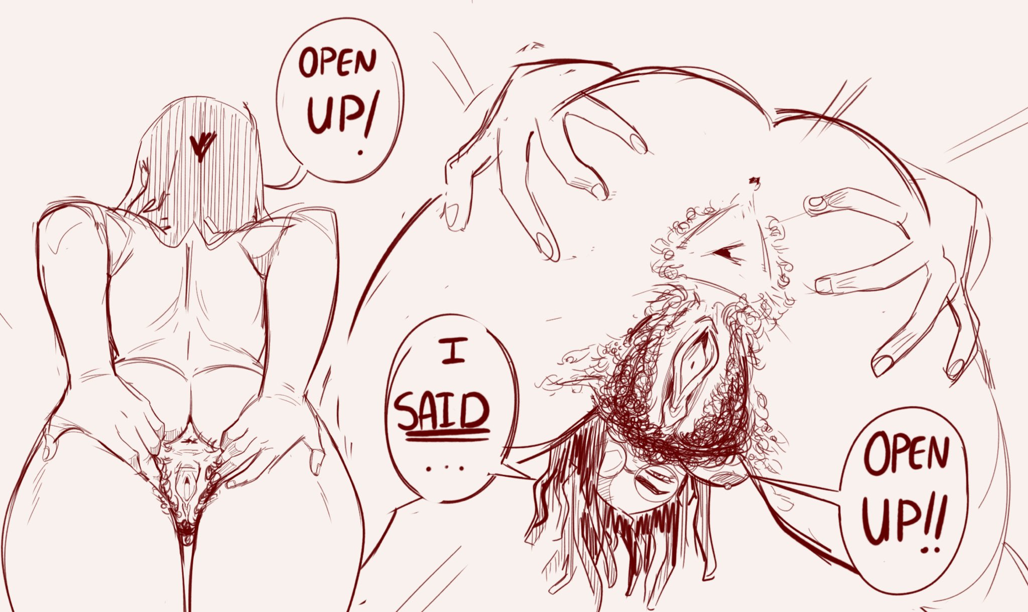 1girls, anal hair, anus, anus hair, christiana (lemonjoojoo), dominant female, dreadlocks, female, glasses, hairy anus, hairy pussy, lemonjoojoo, nude female, original, original character, pubic hair, pussy, speech bubble, spread ass, spread pussy, text, uncensored