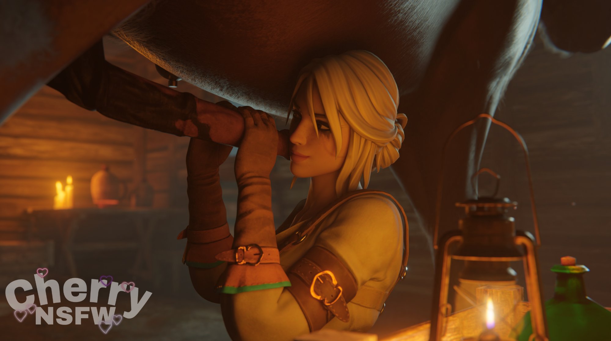 3d, animal genitalia, animal penis, big penis, brown gloves, cd projekt red, cherrynsfw, ciri, ciri (fortnite), equid, equine, female, feral, fortnite, gloved handjob, gloves, green eyes, hand on penis, handjob, handjob with gloves, holding penis, horse, light-skinned female, male, mascara, penis, penis grab, scar, solo, solo female, the witcher (series), the witcher 3: wild hunt, touching penis, white hair, zoophilia