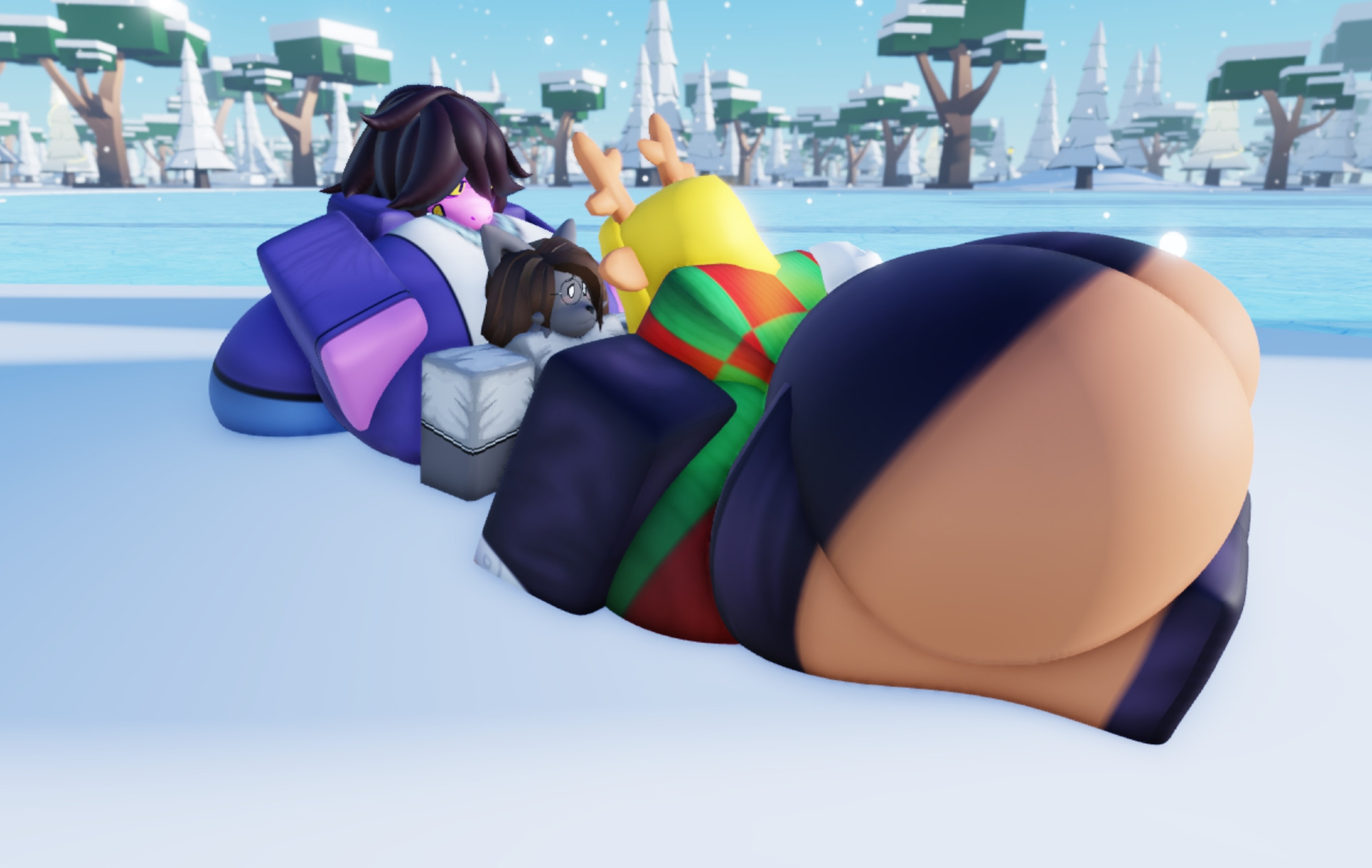 3d, big ass, big breasts, bradythewwefan, breasts, bubble butt, cleavage, deltarune, female, furry, huge ass, huge breasts, hyper ass, hyper breasts, noelle holiday, ribbons (bradythewwefan), roblox, robloxian, susie (deltarune), tagme, thick thighs, wide hips