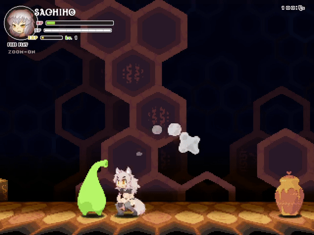 animated, digestion, echidna wars dx, game cg, game over, kemonomimi, milia wars, monster, pixel animation, sachiho, slime, unwilling prey, video games, vore
