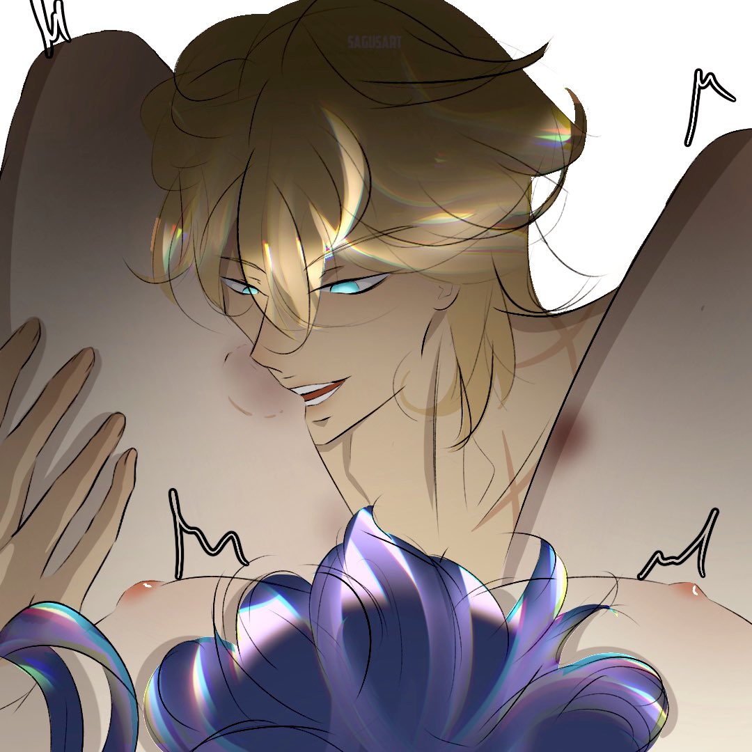2boys, biting, flins (genshin impact), gay, genshin impact, hickey, male, male/male, nipples, varka (genshin impact), yaoi
