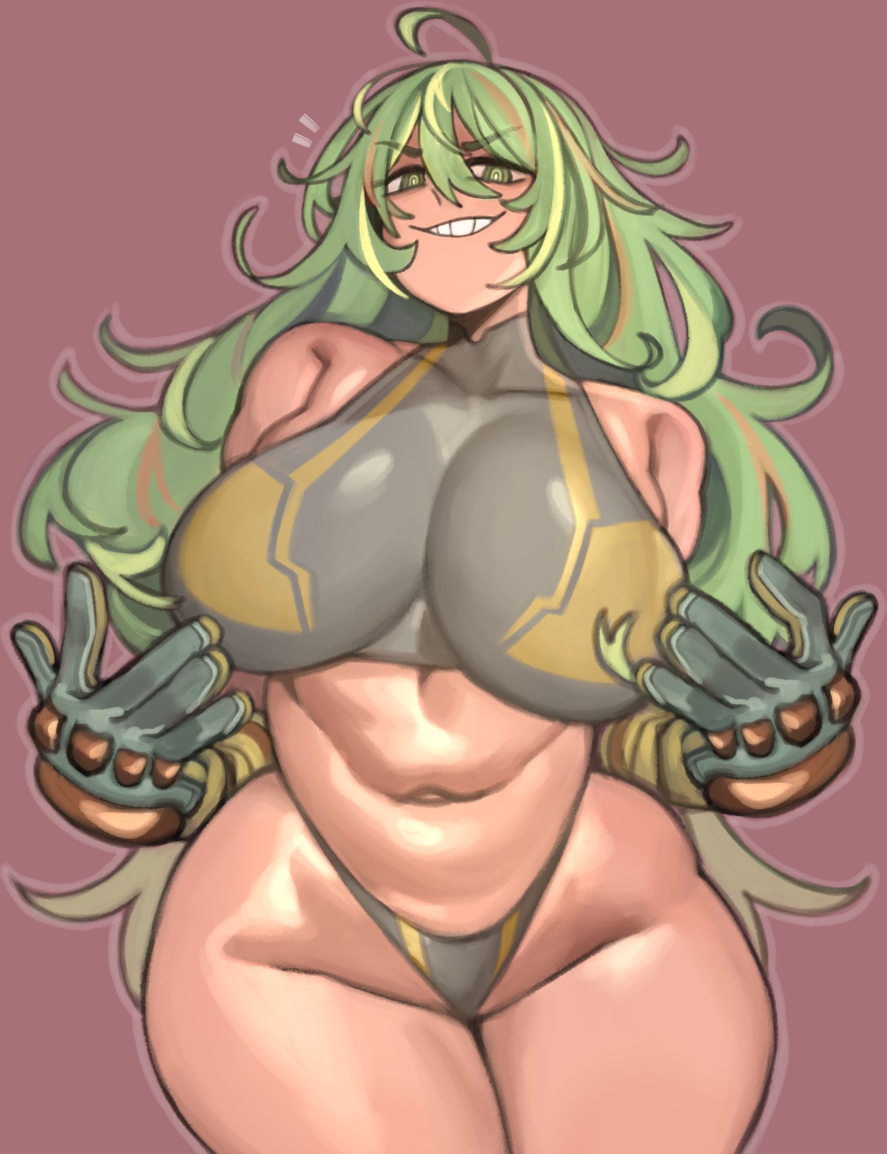 big breasts, bikini bottom, breasts, female, huge breasts, kelvin hiu, long hair, my hero academia, my hero academia (finale), post-timeskip, thick thighs, tooru hagakure, tooru hagakure (post-timeskip), tooru hagakure (visible)