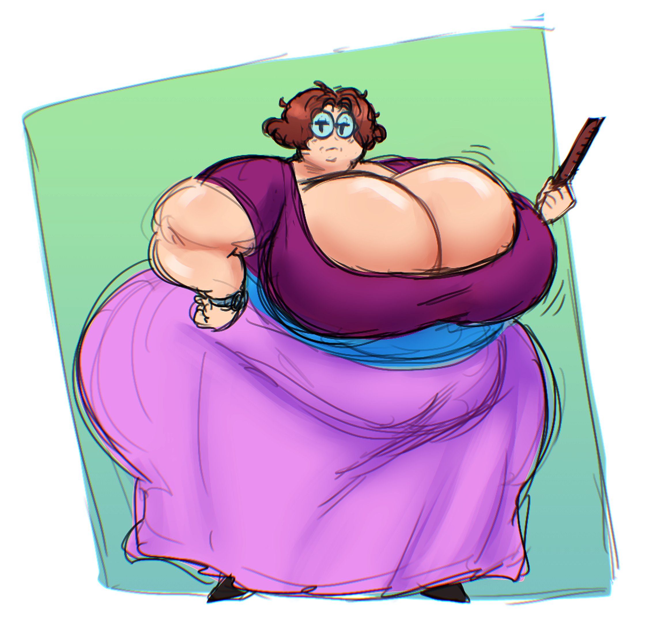 1girls, bbw, big ass, big belly, big breasts, breasts, breasts bigger than head, brown hair, brown-haired female, cleavage, enormous hips, fat, fat arms, fat ass, fat belly, fat female, female, female only, full body, fully clothed, gammanaut, glasses, hi res, highres, hips wider than shoulders, huge ass, huge breasts, huge hips, hyper hips, kindergarten (game), kindergarten 1, large breasts, light skin, light-skinned female, massive ass, massive breasts, mature female, ms. applegate, obese, obese female, overflowing breasts, overweight, overweight female, ruler, solo, solo female, teacher, wide hips