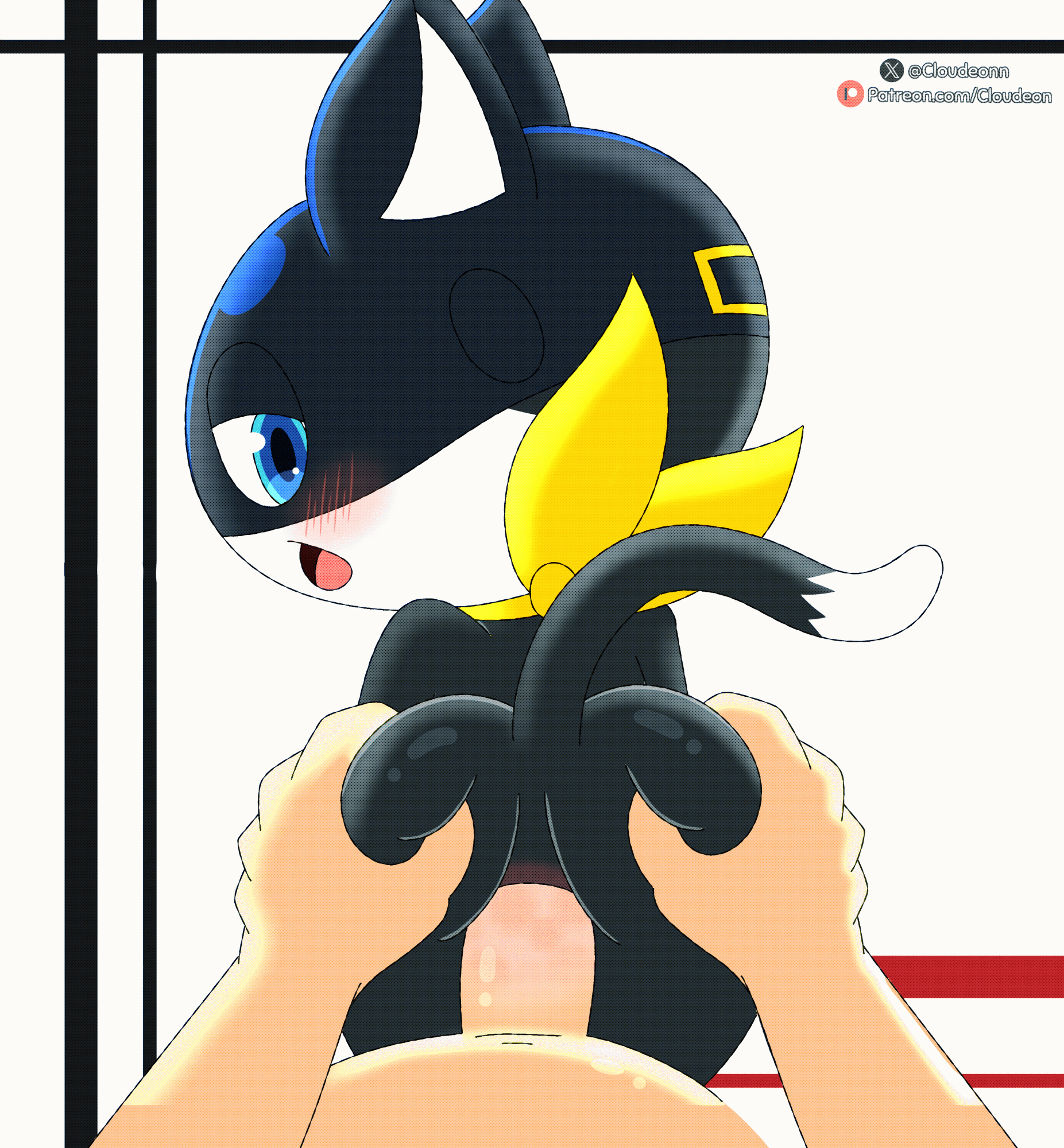 anal, anal sex, animal humanoid, animated, anthro, ass, atlus, big butt, black body, black fur, blue eyes, blush, bodily fluids, cloudeon, digital media (artwork), domestic cat, duo, erection, felid, feline, felis, feral, feral penetrated, first person view, fur, genital fluids, genitals, hi res, human, humanoid, interspecies, kerchief, looking at viewer, looking back, male, male penetrated, male penetrating, male penetrating male, male/male, mammal, mask, megami tensei, megami tensei persona, morgana (persona), nude, open mouth, penetration, penile, penile penetration, penis, persona (series), persona 5, pov, rear view, sega, sex, short playtime, simple background, tail, tuxedo cat, white body, white fur