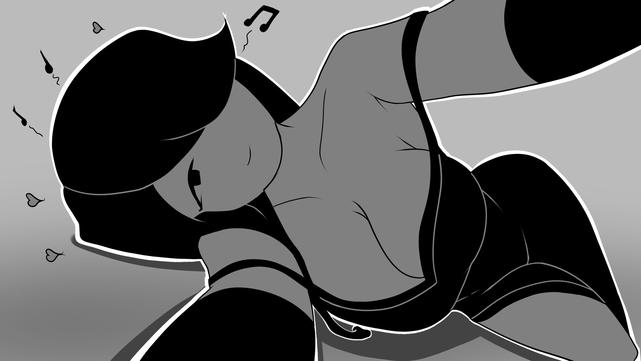 1girls, big breasts, bigger female, black dress, black hair, black hair female, breasts, cream (movailarts), dress, female, female focus, female only, large boobs, large breasts, larger female, looking at viewer, pov, singer, solo, solo female, solo focus, zeldass3