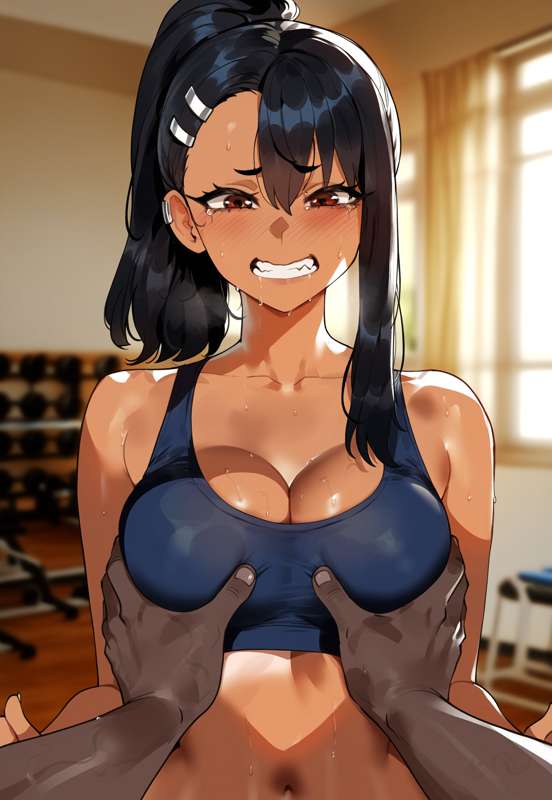 1boy, 1girls, ai generated, creamy ai, dark skin, dark-skinned male, female, hayase nagatoro, interracial, male, please don't bully me, nagatoro, tagme