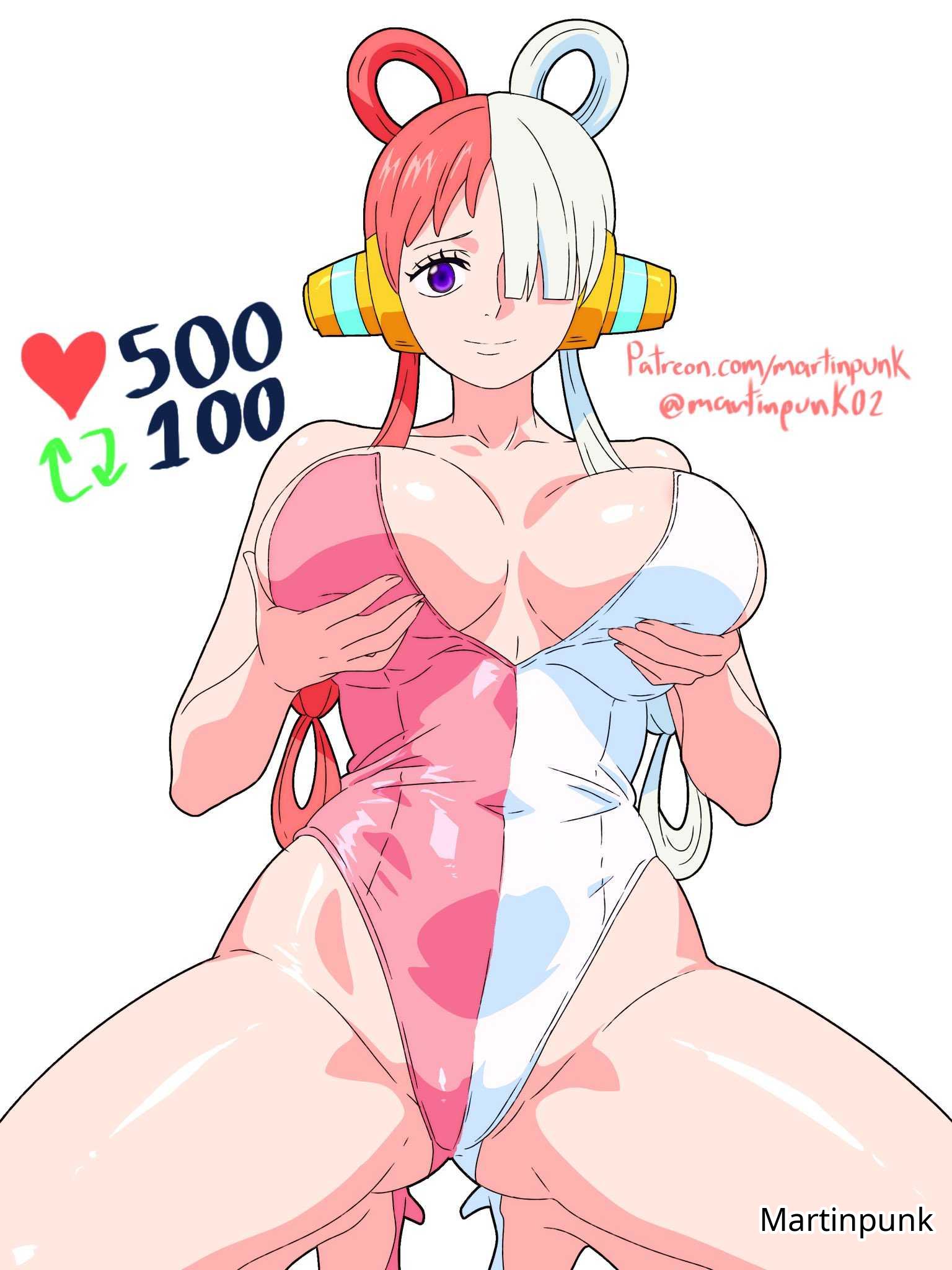 1girls, 2d, 2d (artwork), 2d artwork, adult, adult female, belly, belly button, big breasts, boob grab, breast grab, breast hold, breast lift, breasts, breasts apart, busty, busty female, busty girl, caressing breasts, closed mouth smile, collarbone, digital, digital art, digital drawing, digital drawing (artwork), digital media, digital media (artwork), double breast grab, elbows, eyebrows hidden by hair, female, female focus, female only, fingernails, fingers, fondling, fondling breasts, fondling own breast, fondling own breasts, fondling self, footwear, full body, grabbing breast, grabbing breasts, grabbing own breast, grabbing own breasts, grabbing tits, groin, grope, groping, groping breast, groping breasts, groping chest, groping own breast, groping own breasts, groping self, hair covering eye, hair over eye, hair over one eye, hair ribbon, hand on breast, hand on chest, hand on own breast, hand on own chest, hands on breasts, hands on chest, hands on own breasts, hands on own chest, high heels, high resolution, highres, hourglass figure, inframammary fold, inguinal crease, inguinal ligament, knees, large boobs, large breasts, lean figure, legs, legs apart, legs spread, light smile, long hair, looking at viewer, martinpunk, mature, mature female, midriff, narrow waist, navel, one piece, performer, pink footwear, pink high heels, pink shoes, post-timeskip, purple eyes, purple-eyed female, red eyes, red-eyed female, self fondle, self grope, shoes, shoulders, sidelocks, simple background, singer, sitting, slender body, slender waist, slim waist, smile, smiley face, smiling, smiling at viewer, solo, spread legs, spreading legs, spreading thighs, thick thighs, thighs, underboob, uta (one piece), white background, white eyebrows, white footwear, white hair, white high heels, white shoes, white-haired female, wide hips