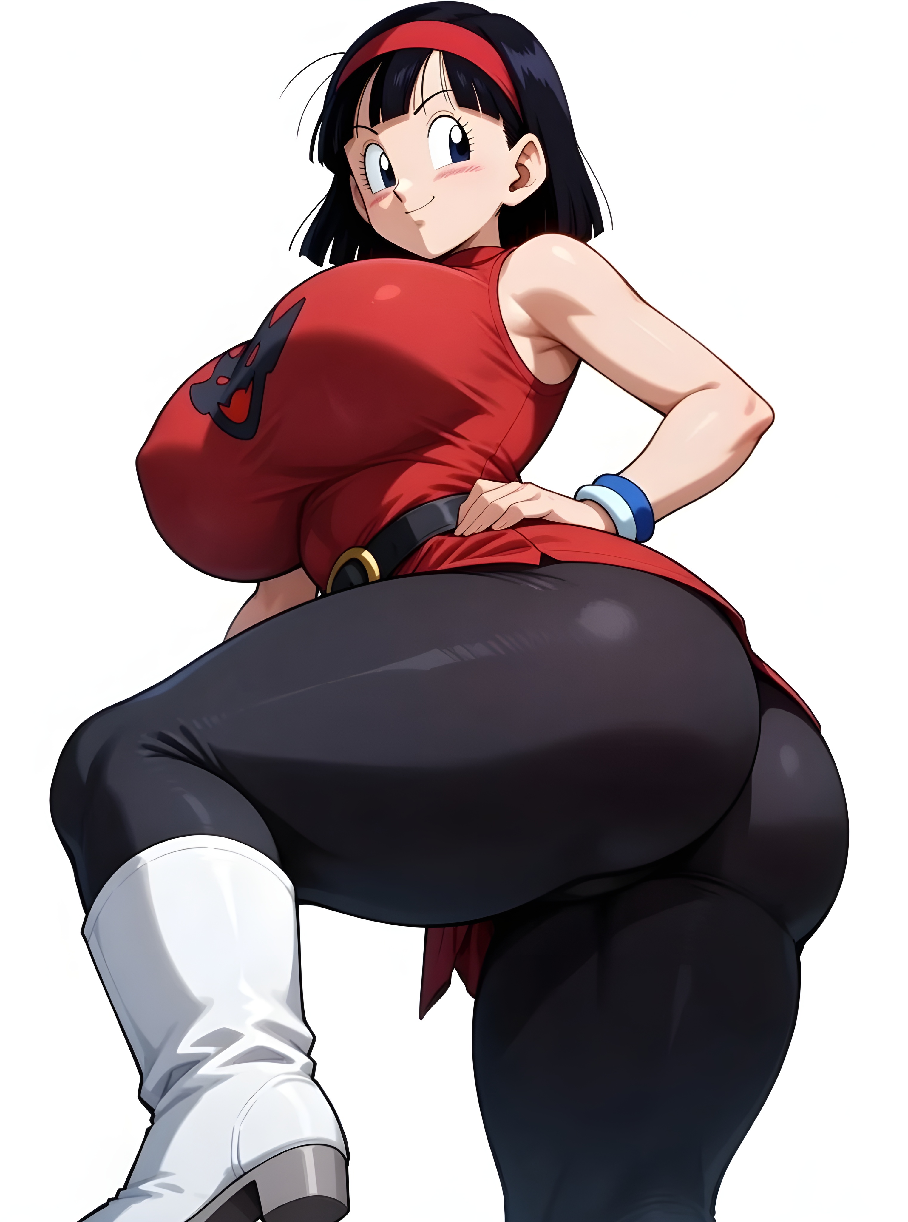 1girls, ai generated, big ass, big breasts, big butt, brasil louco, bubble ass, bubble butt, curvaceous, curvy, curvy body, curvy female, curvy figure, dragon ball, dragon ball super, dragon ball z, female, female focus, female only, full body, fully clothed, huge breasts, looking at viewer, looking back, looking down, milf, seducing, seducing viewer, seductive, seductive look, seductive pose, seductive smile, sexy, sexy body, sexy pose, shueisha, simple background, solo, solo female, solo focus, tagme, toei animation, videl, videl (dragon ball super), voluptuous, white background