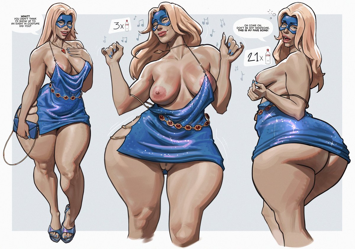 1girls, areolae, ass, big ass, big breasts, blonde blazer, blonde hair, bottom heavy, breasts, breasts out, bubble butt, clothing, dialogue, dispatch (game), dress, fat ass, female, female only, gluteal fold, heels, huge ass, large ass, looking at viewer, looking back, mask, nipples, no bra, no panties, painted nails, pussy, shoes, short dress, solo, superheroine, talking to viewer, text, thatmfdiego, thick ass, thick thighs, thunder thighs, wide hips