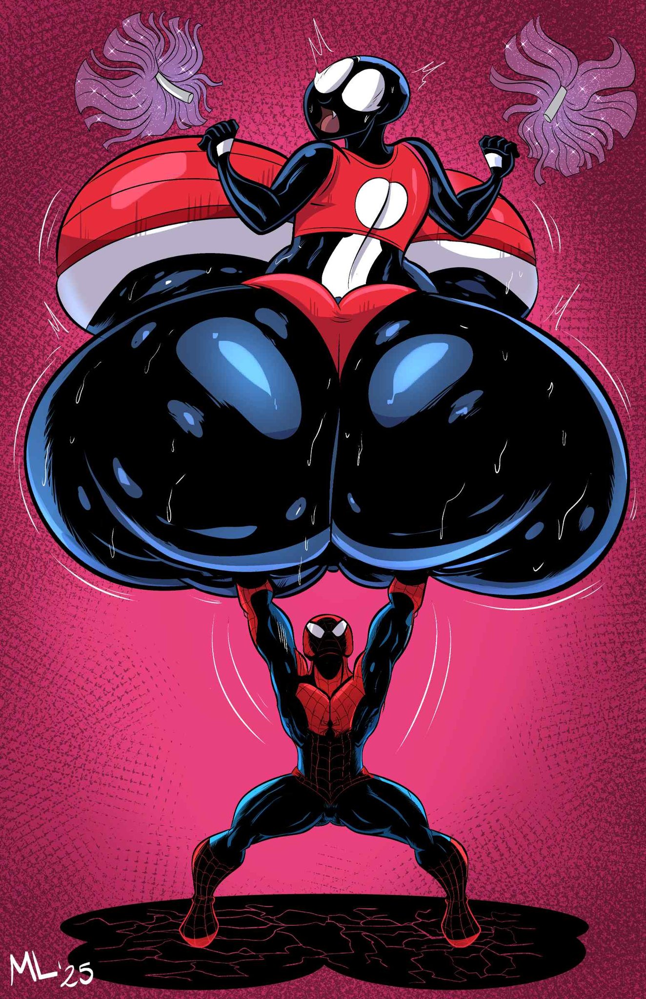 1boy, 1girls, alien, alien girl, alien humanoid, ameizing lewds, ass, big ass, big breasts, big thighs, breasts, bust, busty, chest, curvaceous, curvy, curvy figure, digital media (artwork), enormous ass, enormous breasts, fat ass, female, gigantic ass, gigantic breasts, height difference, hero, hips, hourglass figure, huge ass, huge breasts, huge thighs, humanoid, hyper ass, hyper breasts, klyntar, large ass, large breasts, large thighs, legs, light skin, light-skinned male, male, male/female, marvel, marvel comics, massive ass, massive breasts, mature, mature female, mature male, peter parker, she-venom, she-venom (ameizing lewds), size difference, slim waist, spider-man, spider-man (series), straight, superhero, symbiote, thick, thick ass, thick hips, thick legs, thick thighs, thighs, venom (marvel), voluptuous, waist, wide hips, wide thighs