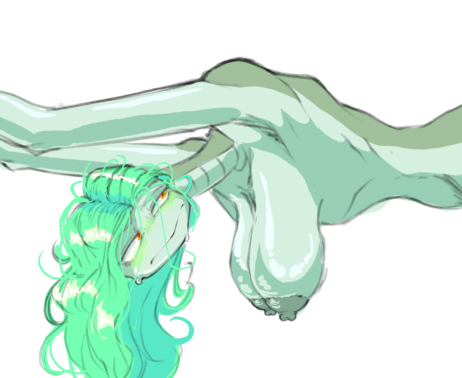 anthro, bent forward, bent over, big breasts, big nipples, blush, blush lines, blushing, boa sandersonia, breasts, female, female only, guma, hanging breasts, long arms, long neck, long tongue, looking away, naked, naked female, nipple dip, nude, nude female, one piece, porn, puffy nipples, sagging breasts, self upload, shiny breasts, shiny nipples, shiny skin, snake, snake girl, snitties, solo, sweat, sweating, sweating female, sweating profusely, tall, taller female