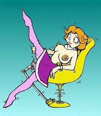 1girls artist_request bob_cut breasts chair collar female hanna-barbera jane_jetson milf nipples orange_hair orgasm purple_thighhighs sci-fi short_hair skirt solo the_jetsons thighhighs topless vibrator western_copyright wife