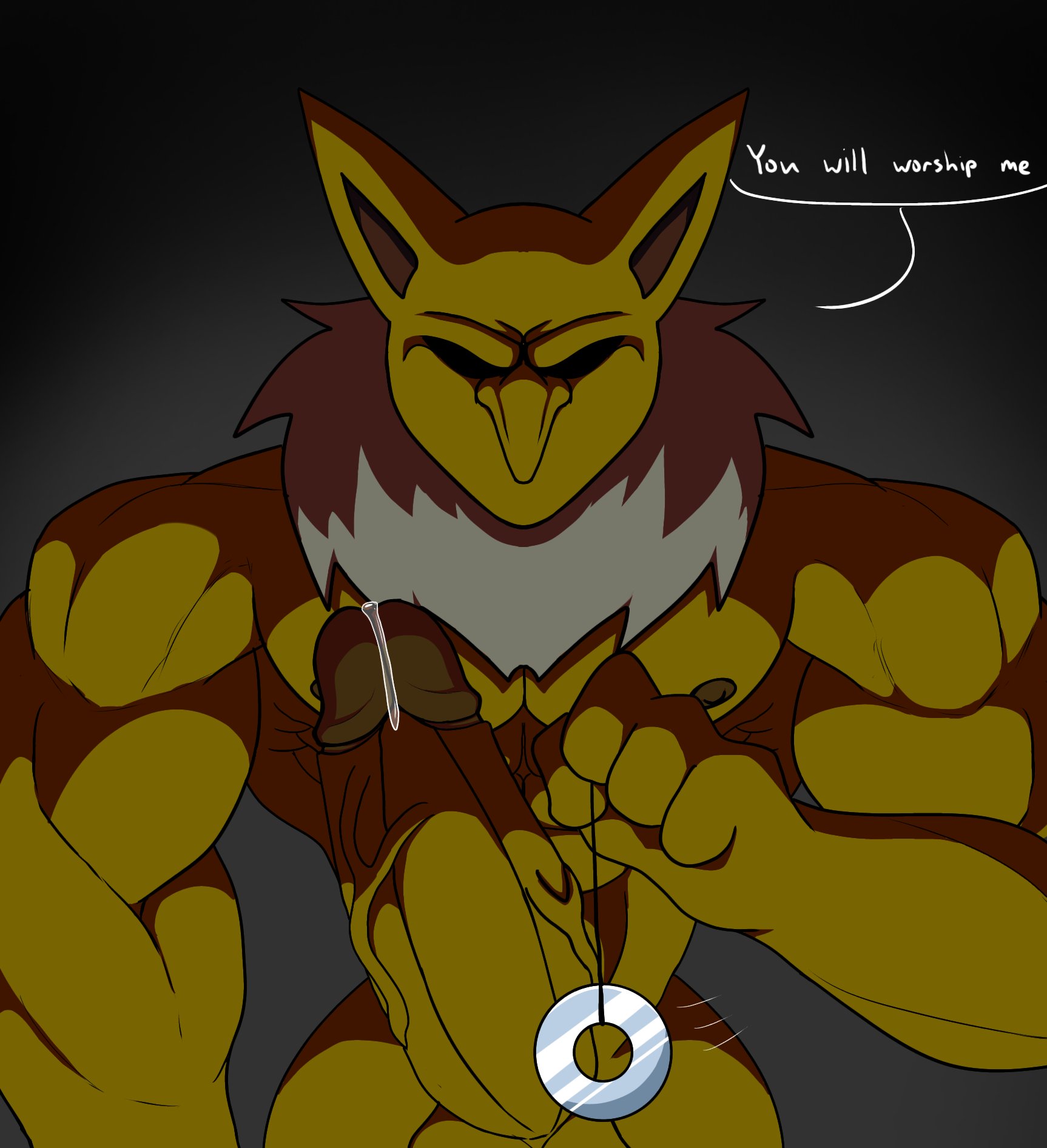anthro, aroused, aroused male, balls, ballsack, bara, barazoku, big penis, boner, cock, creepypasta, erection, friday night funkin, friday night funkin mod, hypno, hypnos lullaby, hypnosis, hypnotizing viewer, looking at viewer, male, male only, muscle, muscles, muscular, muscular anthro, muscular male, nintendo, nude, penis, pokemon, pokemon (species), solo, solo male, speech bubble, talking to viewer, woofyslush, yaoi
