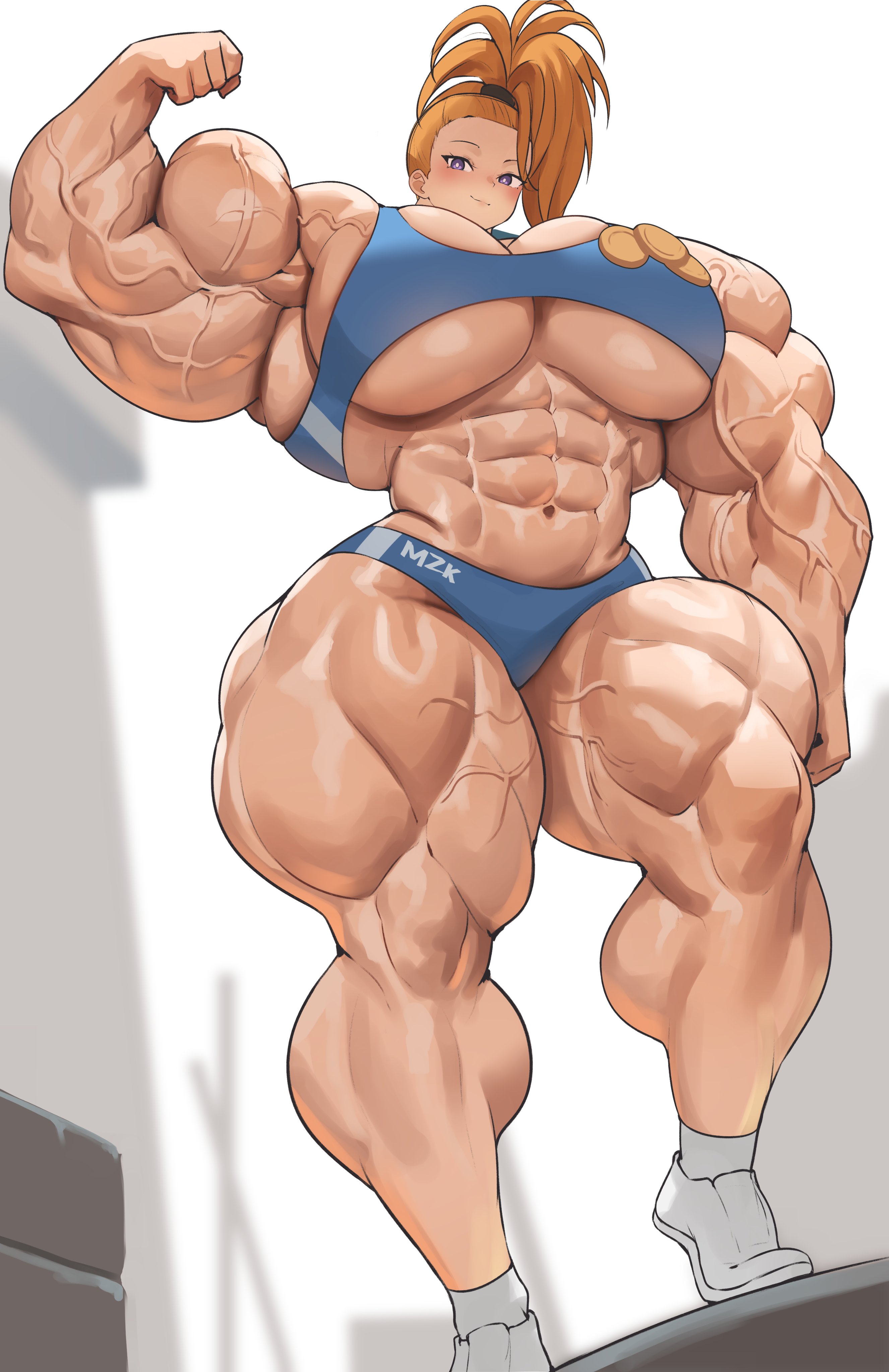 abs, alternate muscle size, breasts, captain mizuki, female, flexing, hyper breasts, hyper muscles, muscles, musctonk, muscular, muscular female, one-punch man