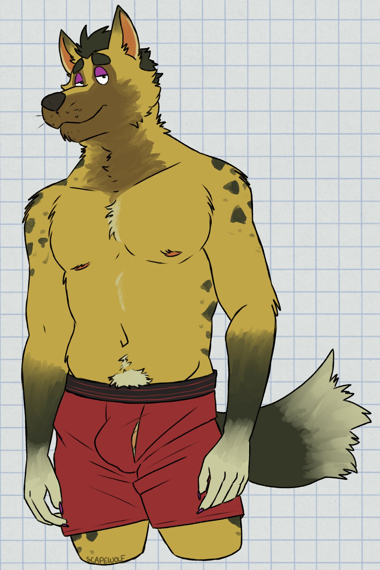 2024 2:3 animal_crossing barely_visible_genitalia bedroom_eyes belly black_eyes black_nose body_hair boxers_(clothing) boxers_only canid canine canis checkered checkered_background claws clothed clothing digital_drawing_(artwork) digital_media_(artwork) eyebrows fur genitals green_body green_eyebrows green_fur green_hair hair happy_trail hi_res humanoid kyle_(animal_crossing) male mammal markings multicolored_body narrowed_eyes navel nintendo nipples orange_inner_ear partially_clothed partially_clothed_male pattern_background pink_claws pink_nipples portrait purple_eyelids red_clothing red_underwear seductive short_hair simple_background slightly_chubby slim smile solo spots spotted_markings standing tan_body tan_fur three-quarter_portrait topless underwear underwear_only unsafescapewolf whiskers white_background white_sclera wolf yellow_body yellow_fur