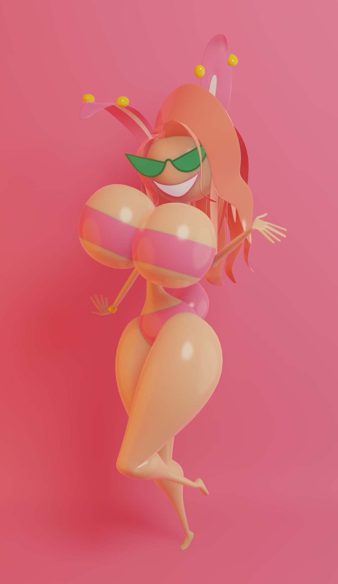 ass_expansion bimbo bimbofication bunny_ears disney female huge_ass huge_breasts knick_knack original_character permanent_smile pink_hair pixar rabbit_ears sunglasses sunnification thick_thighs transformation transformation_sequence wide_hips