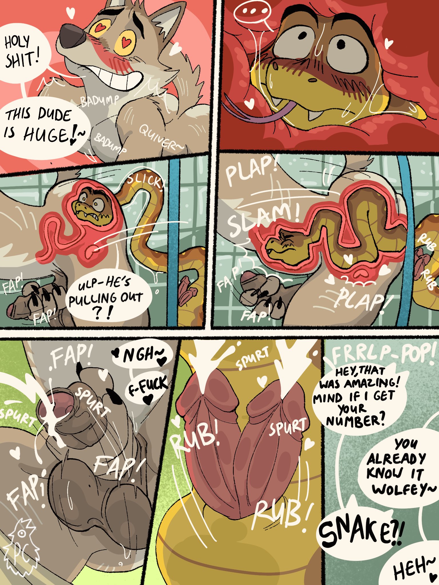 2boys, comic, cum, cumming, dreamworks, furry, gay, gay sex, glory hole, humanoid genitalia, male, male only, mr. snake (the bad guys), mr. wolf (the bad guys), pimeconechicken, pinecone chicken, snake, tagme, the bad guys, universal studios, wolf, yaoi