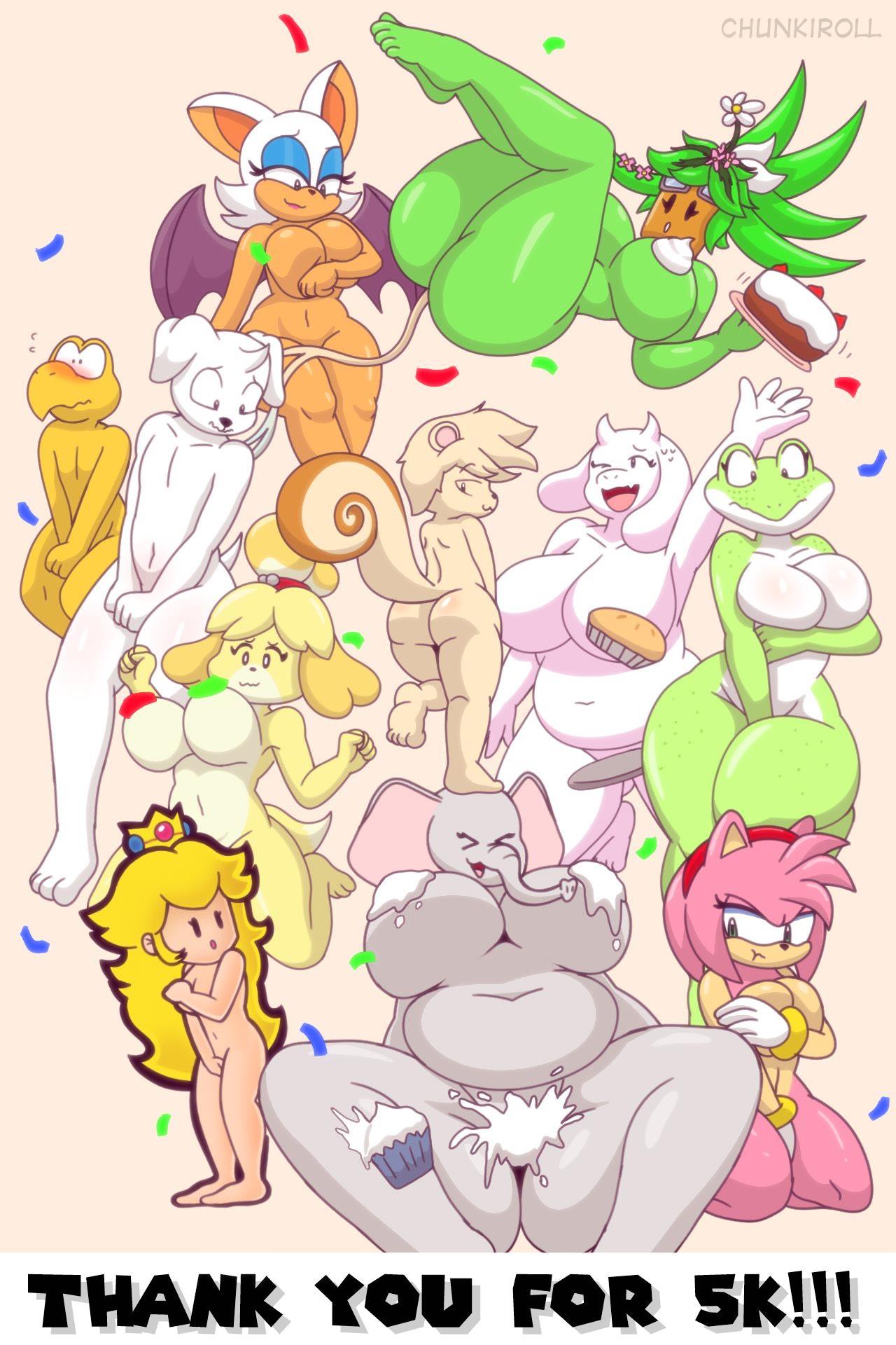 amy_rose animal_crossing ass blaster_master breasts chunkiroll covering isabelle_(animal_crossing) kanna_(blaster_master) koopa koopa_troopa loona_(chunkiroll) mario_(series) nude paper_mario paper_peach princess_peach rouge_the_bat sonic_(series) tagme toriel undertale