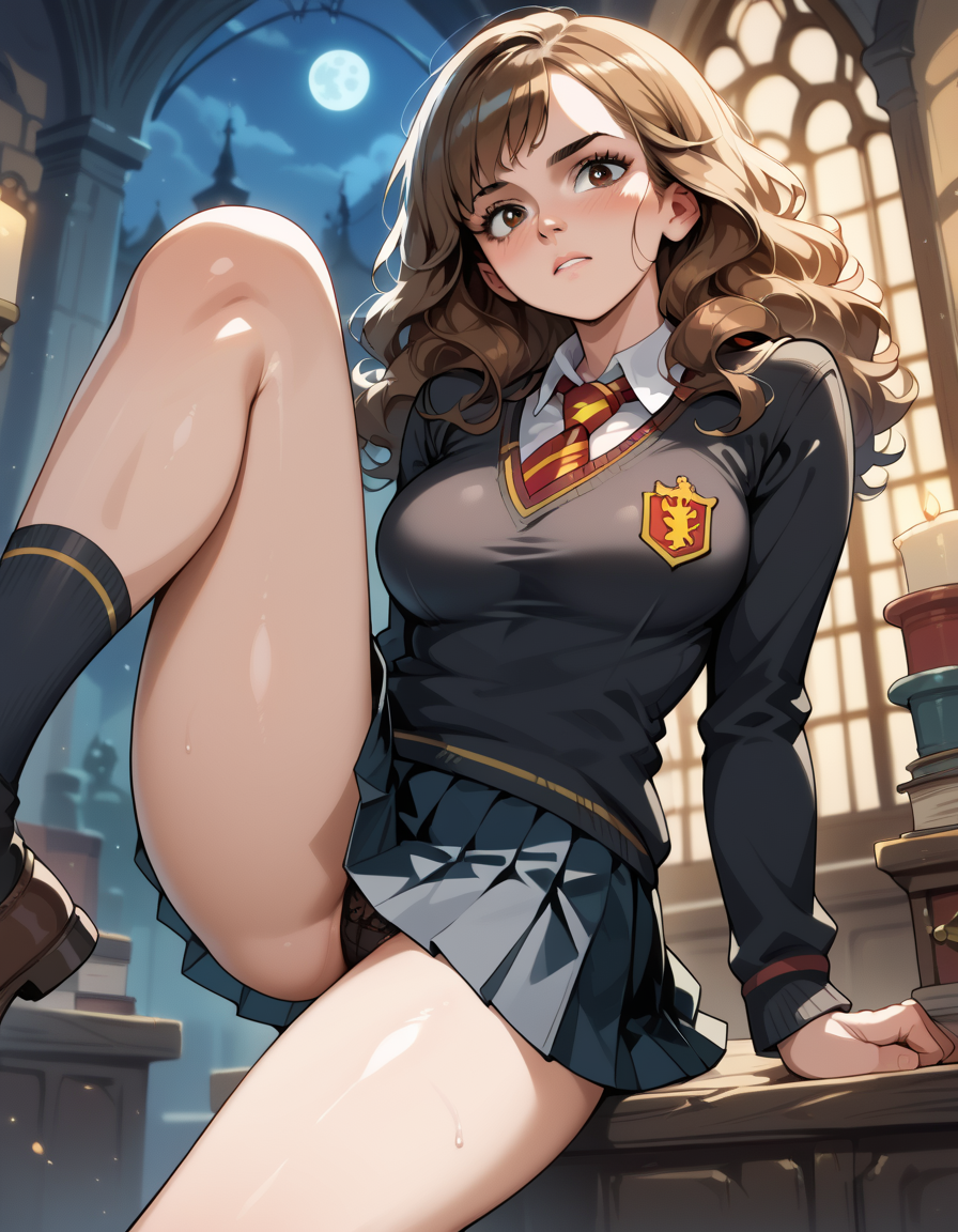 ai_generated artist_request female harry_potter hermione_granger hogwarts hogwarts_student tagme wizarding_world