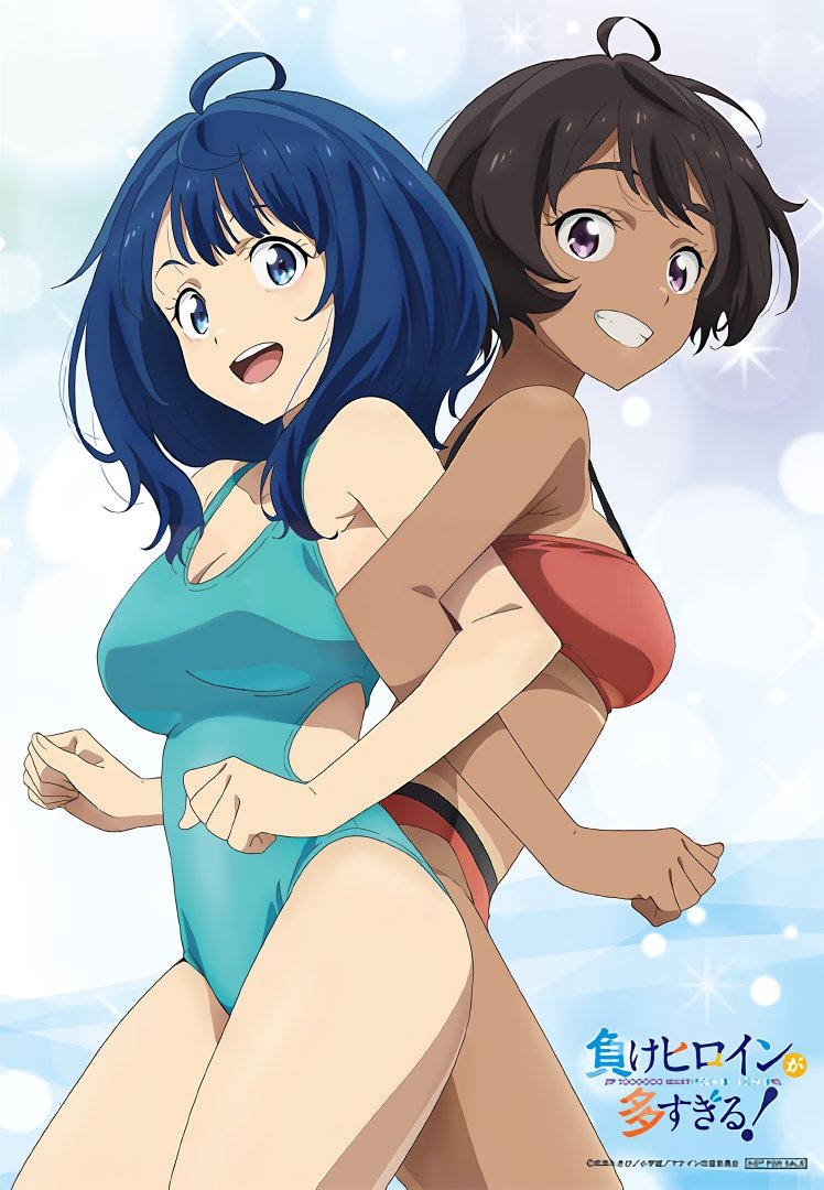 2girls ahoge ai_text antenna_hair aqua_bikini aqua_one-piece_swimsuit aqua_swimsuit aqua_swimwear bare_armpits bare_arms bare_chest bare_hands bare_hips bare_legs bare_shoulders bare_skin bare_thighs belly belly_button bikini bikini_bottom bikini_only bikini_top blue_background blue_bikini blue_eyebrows blue_eyes blue_eyes_female blue_hair blue_hair_female blue_one-piece_swimsuit blue_swimsuit blue_swimwear breasts brown-skinned_female brown_eyebrows brown_hair brown_hair_female brown_skin brown_skinned_female busty busty_female busty_girl busty_teen chocolate_and_vanilla cleavage collarbone curvy curvy_body curvy_female curvy_figure curvy_hips curvy_teen dot_nose elbows exposed_arms exposed_chest exposed_hips exposed_legs exposed_shoulders exposed_skin exposed_thighs fair_skin female female_focus female_only fingers hair_between_eyes head_tilt high_school_student human interlocked_arms jpeg lean_body lean_figure legs legs_closed legs_together light-skinned_female light_skin long_hair looking_at_viewer looking_sideways looking_to_the_side make_heroine_ga_oo_sugiru! marusankaku medium_breasts medium_hair midriff multiple_females multiple_girls narrow_waist navel one-piece_swimsuit open_mouth open_mouth_smile parted_lips purple_eyes purple_eyes_female red_bikini red_bikini_bottom red_bikini_top red_string_bikini red_swimsuit red_swimwear school_girl school_girls short_hair shorts_tan shoulders sideboob simple_background slender_body slender_waist slim_girl slim_waist smile smiley_face smiling smiling_at_viewer smooth_skin standing string_bikini swimsuit swimsuit_tan swimwear tan tan-skinned_female tan_body tan_chest tan_legs tan_line tan_lines tan_skin tanned tanned_body tanned_breasts tanned_female tanned_girl tanned_skin teen_girl teenage_girl teenage_girls teenager thick_thighs thighs thin_waist tilted_head tongue two-piece_tan underboob upper_body upper_teeth yakishio_lemon yanami_anna