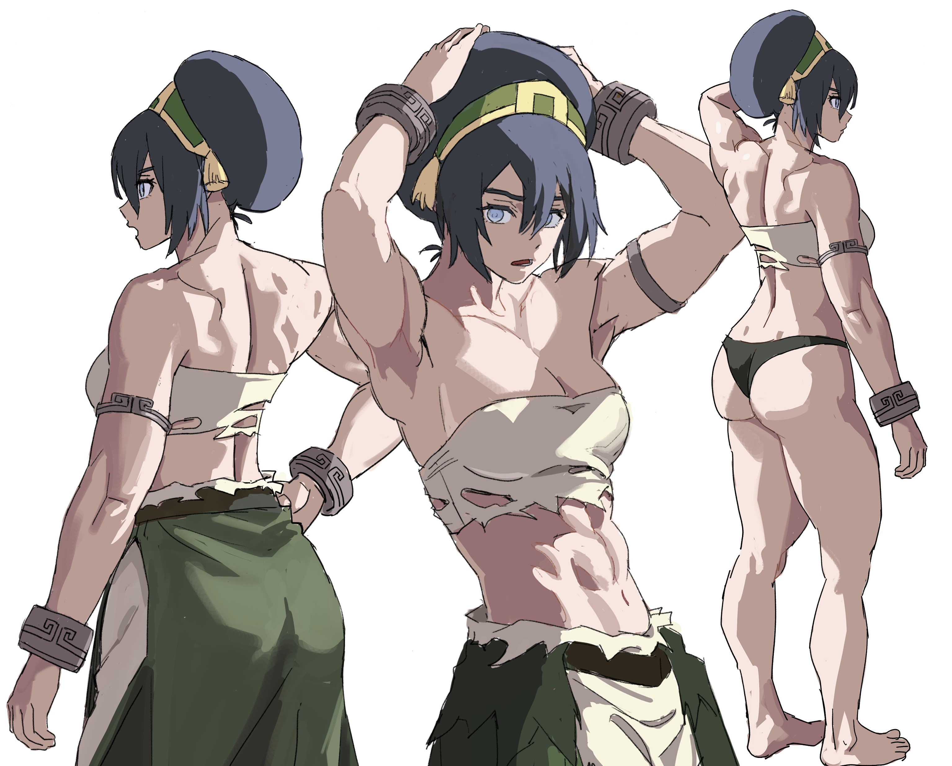 1girls, abs, absurd res, absurdres, armpits, asian, asian female, ass, athletic, athletic female, avatar legends, avatar the last airbender, big ass, black hair, black-haired female, blind, female, female only, muscles, muscular, muscular arms, muscular female, muscular legs, muscular thighs, shiren, tagme, the legend of aang, toph bei fong