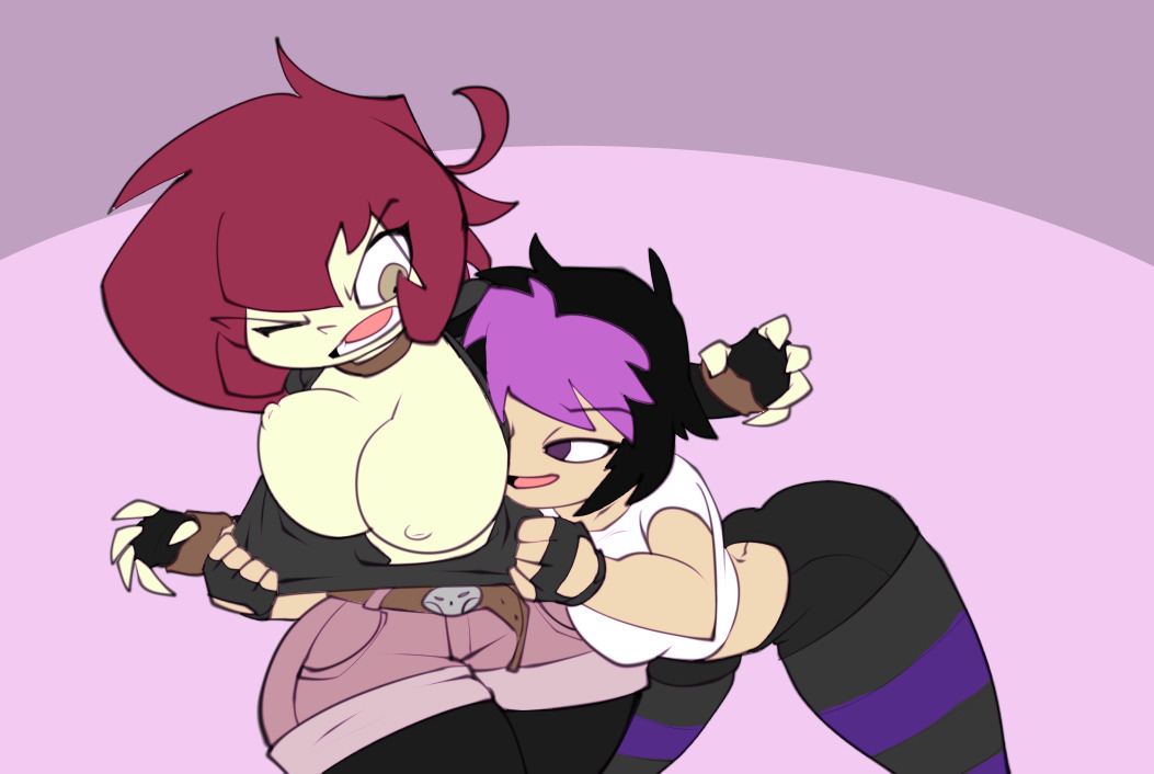 2017, 2girls, aged up, ass, ass cleavage, ass crack, assisted exposure, big hero 6, bigdad, breasts, busty, butt crack, cleavage, clothes, clothing, crossover, disney, female, female focus, female only, gaz membrane, gogo tomago, goth, hourglass figure, human, invader zim, marvel, marvel comics, multiple females, multiple girls, neckwear, nickelodeon, nipples, pale skin, thicc gaz, voluptuous, wink, wristwear, yuri