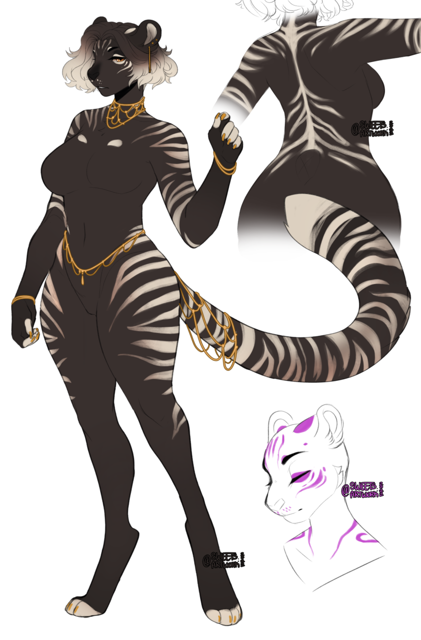 1anthro 1girls anthro blanche_umber brown_fur dark_brown_fur digital_drawing_(artwork) digitigrade earrings feline female female_focus female_only furry furry_female gold_(metal) gold_eyes gold_jewelry jewelry mammal mammal_humanoid necklace reference_sheet sfw simple_background sweetburn sweetlicktreats tagme tail tail_accessory tail_jewelry tail_markings tastefulgaping text tiger tiger_ears tiger_print toeless_socks_(marking) waist_accessory white_fur white_stripes