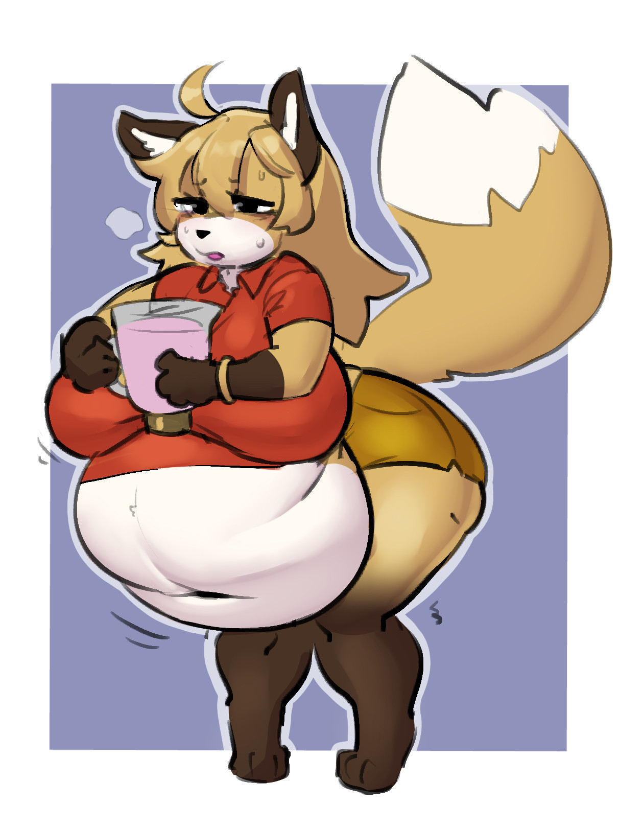 bbw, bellyscruff, big breasts, breasts, female, fujiko (inazuma kat), furry, huge breasts, inazuma kat, overweight, tagme, thick thighs, weight gain, weight gain female, wide hips
